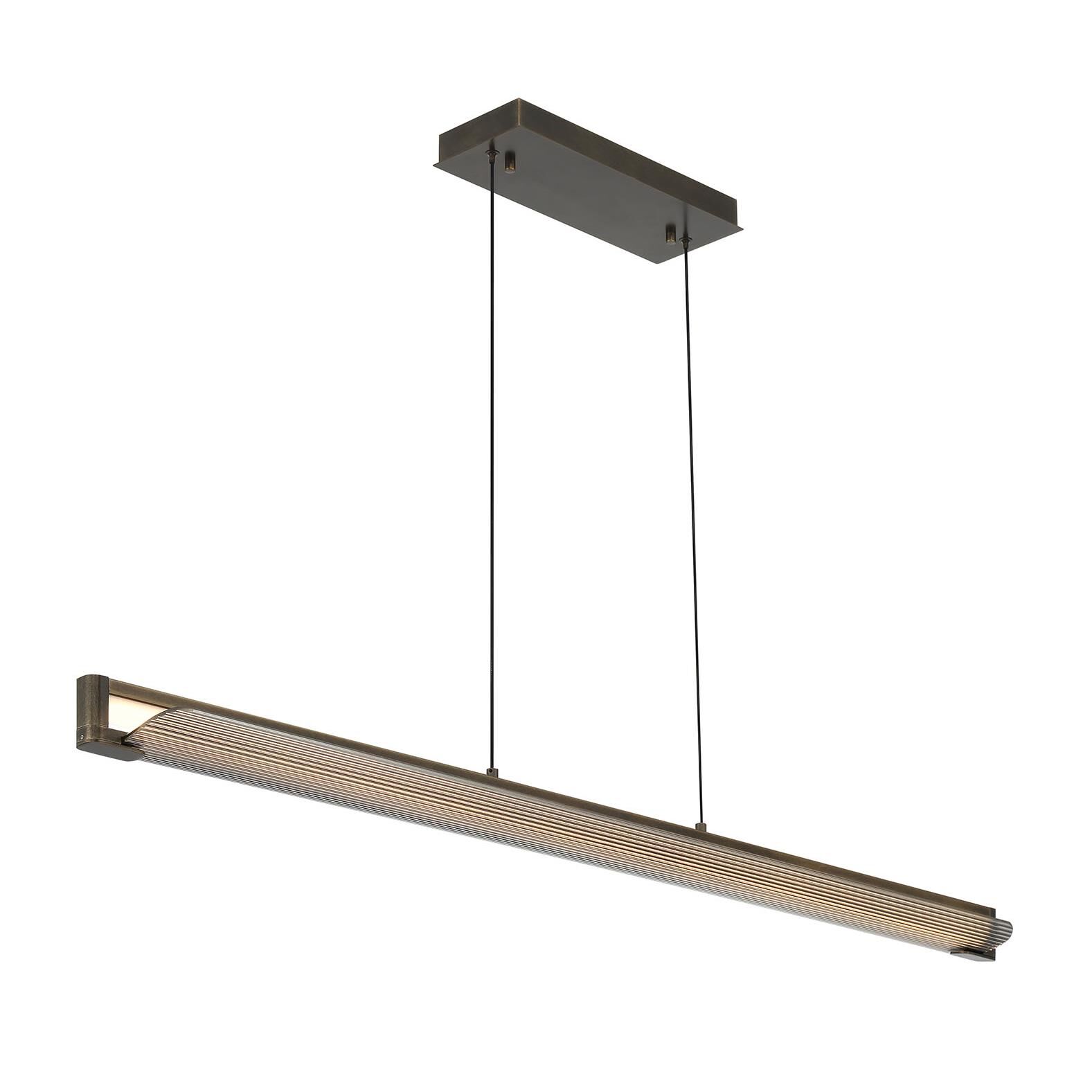 Shown in Weathered Brass finish and Smoked glass