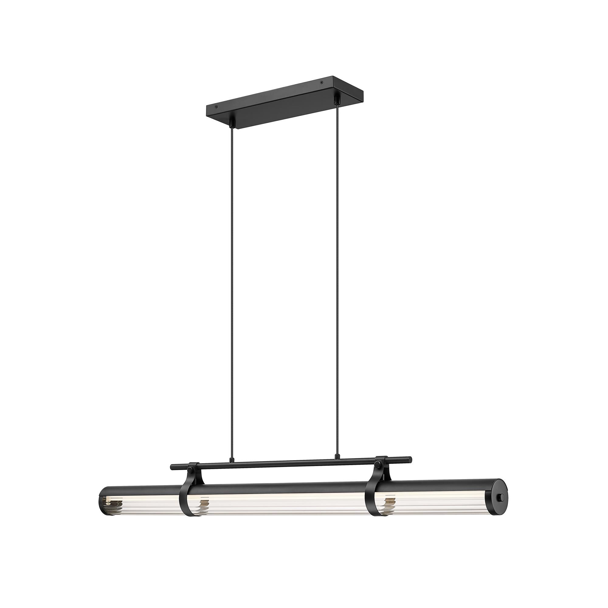 Shown in Matte Black finish and Clear glass