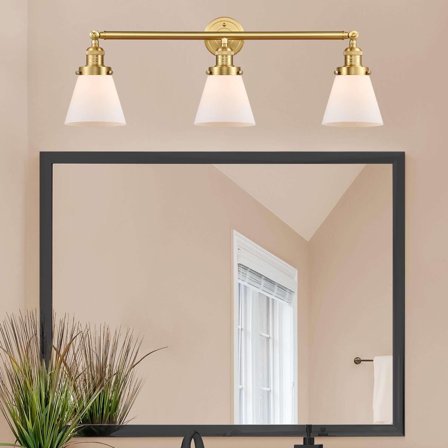 Bruno Marashlian Small Cone 30 Inch 3 Light Bath Vanity Light by Innovations Lighting