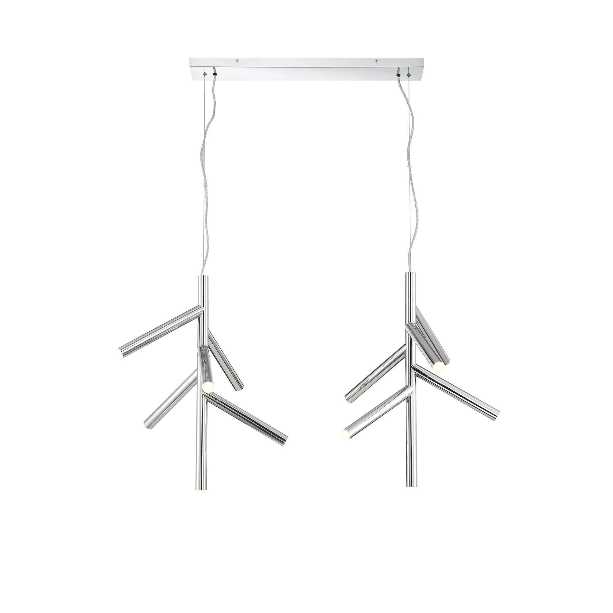 Shown in Chrome finish and Steel glass and Steel shade