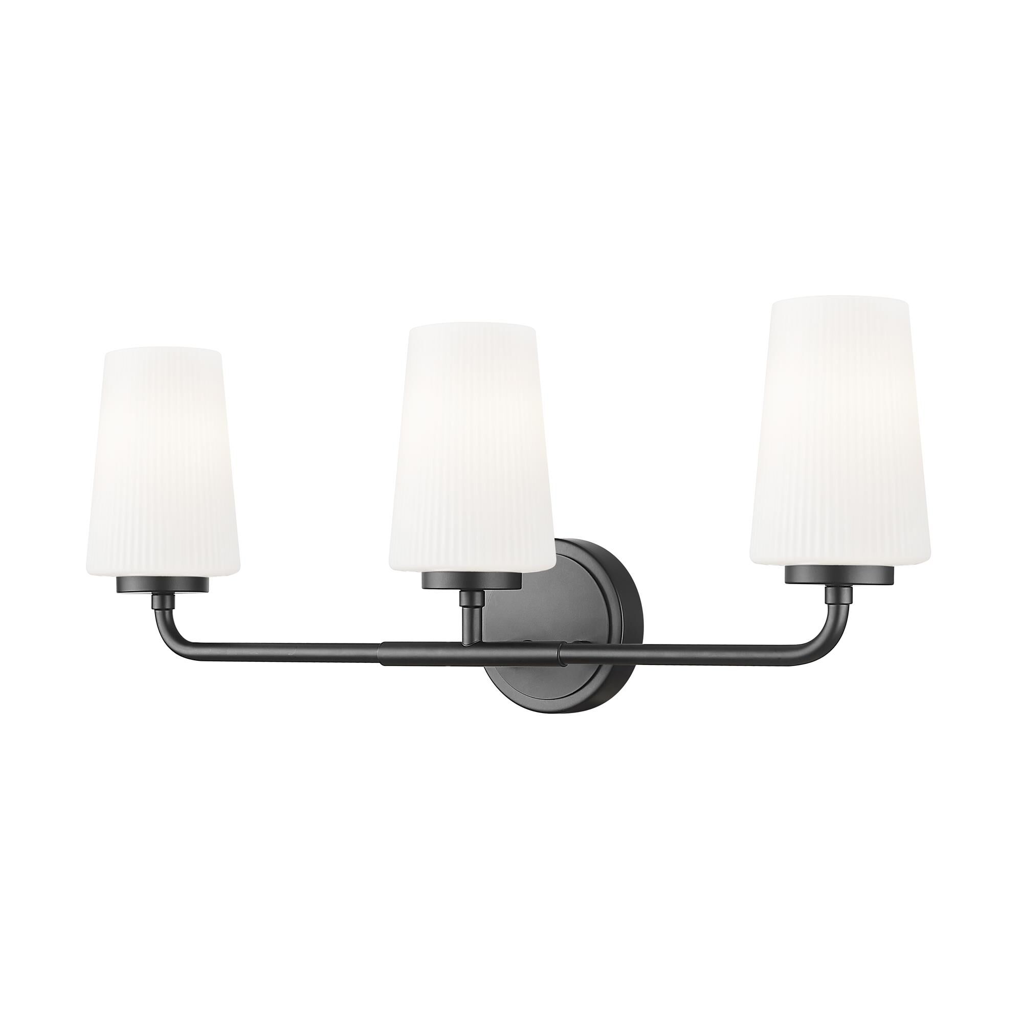 Shown in Matte Black finish and Matte Opal glass and Matte Opal shade