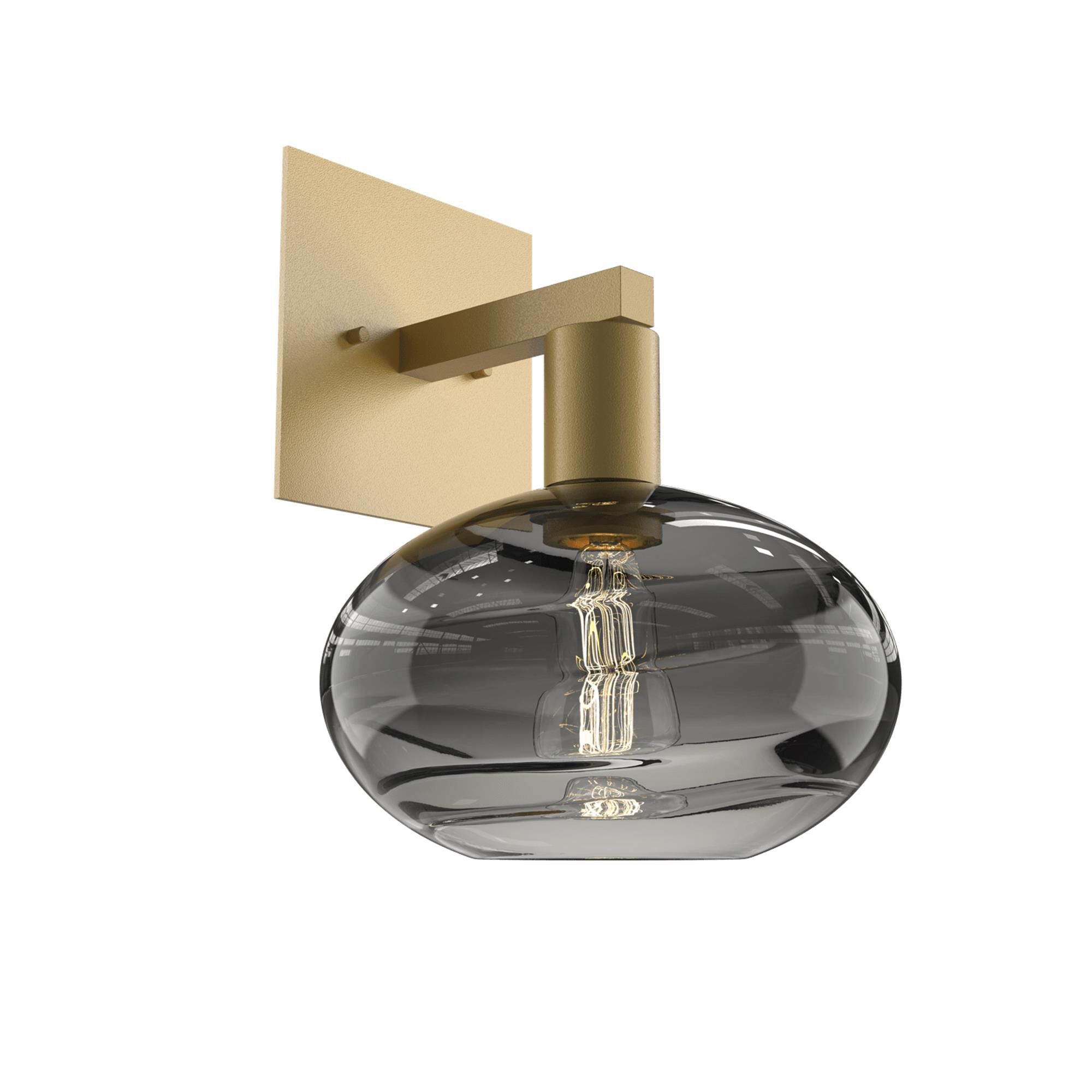 Shown in Gilded Brass finish and Optic Smoke glass