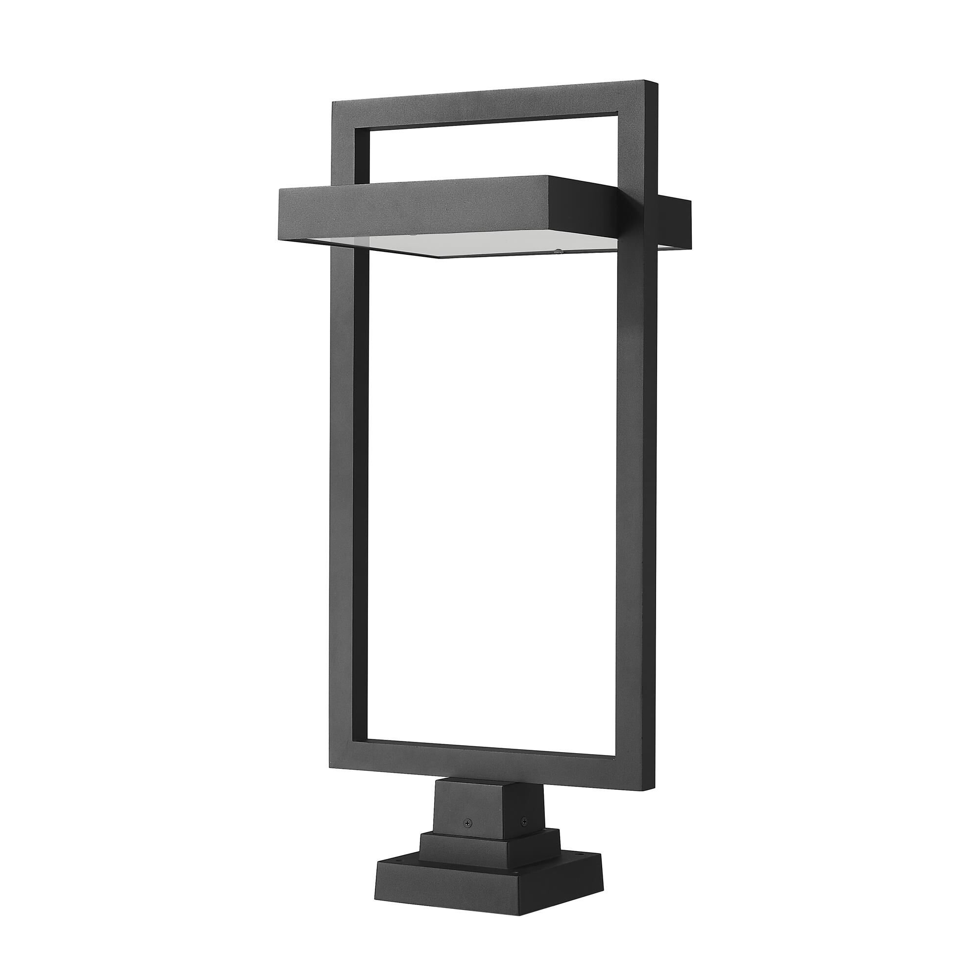 Shown in Black finish and Glass shade