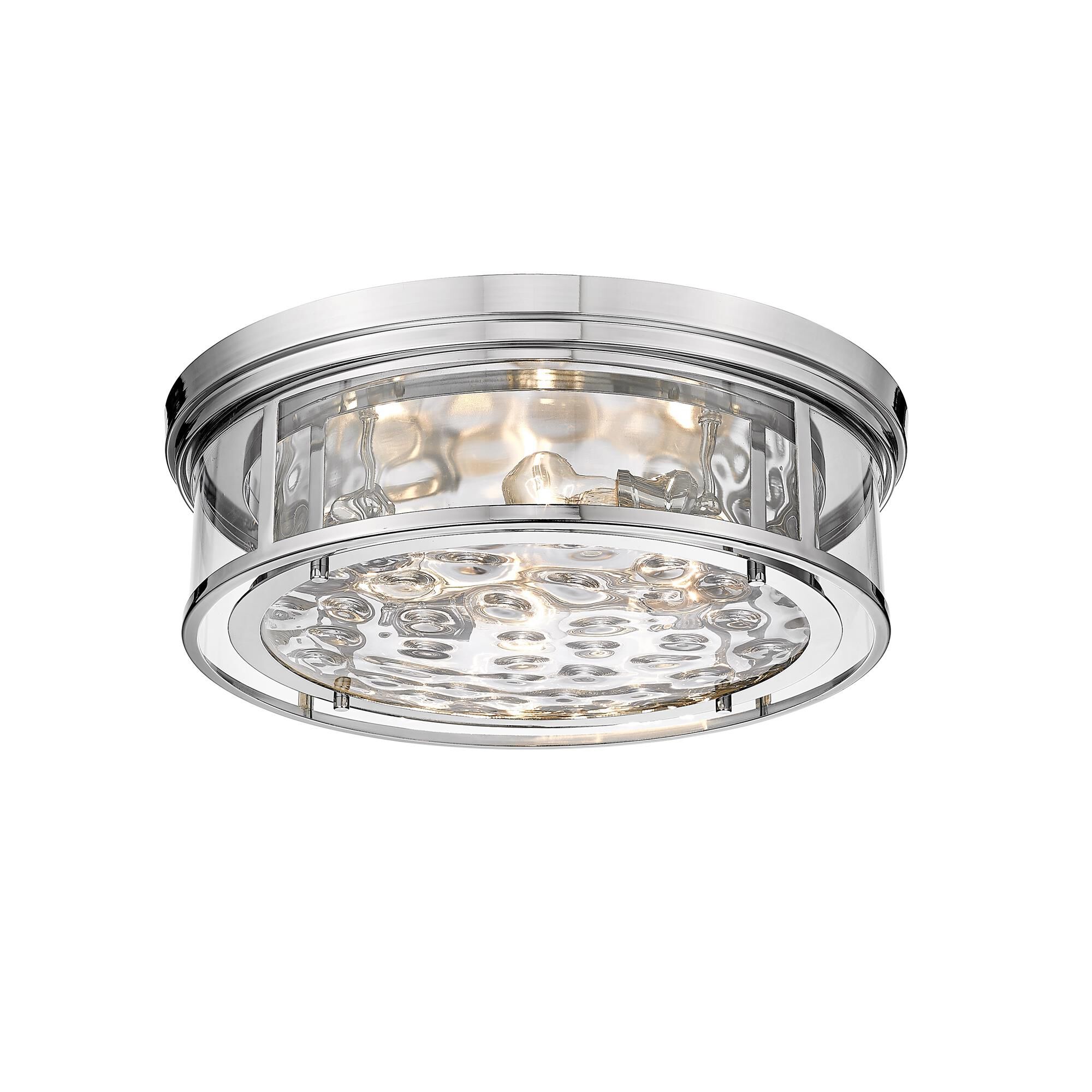 Shown in Polished Nickel finish and Glass shade