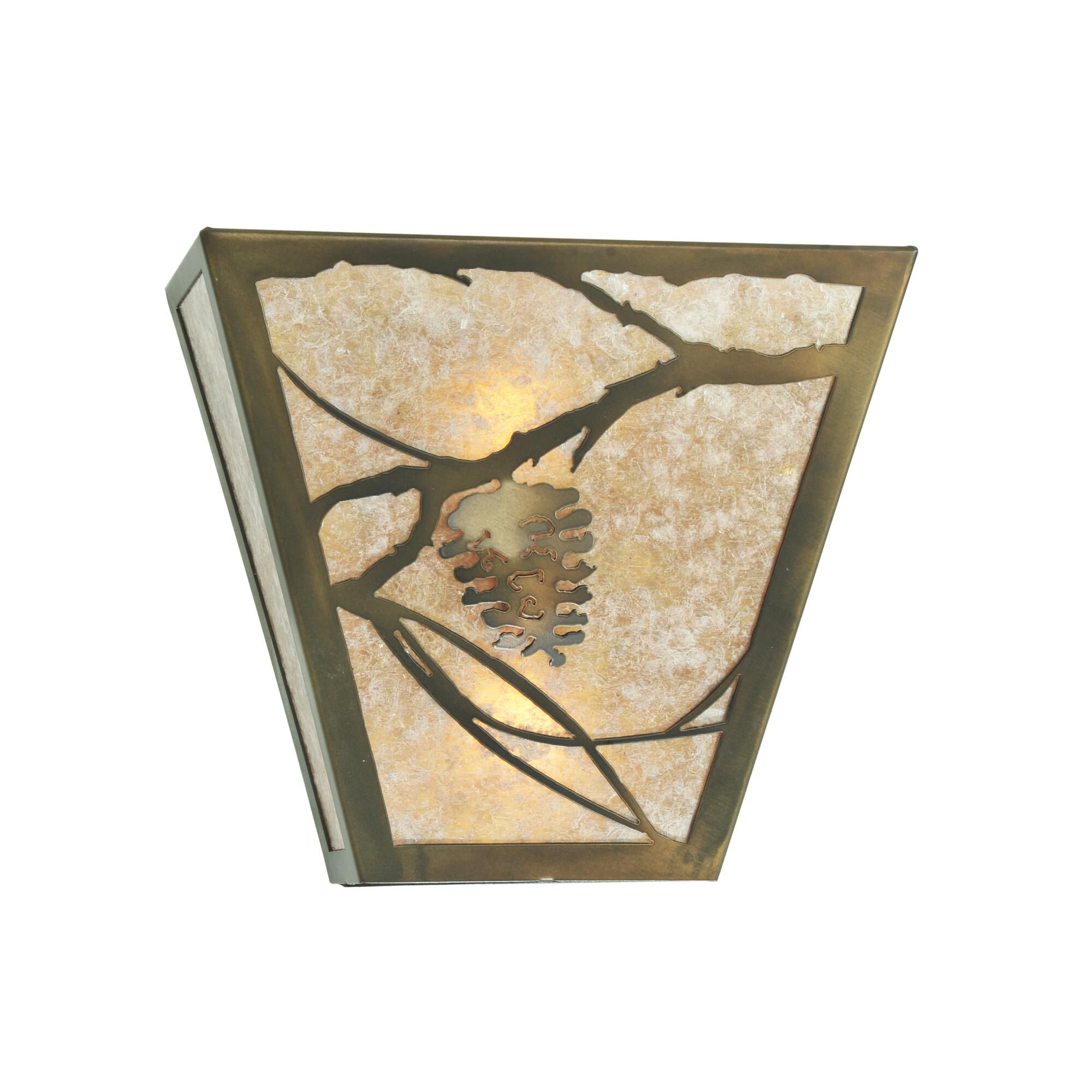 Shown in Antique Copper Finish finish and Silver Mica glass