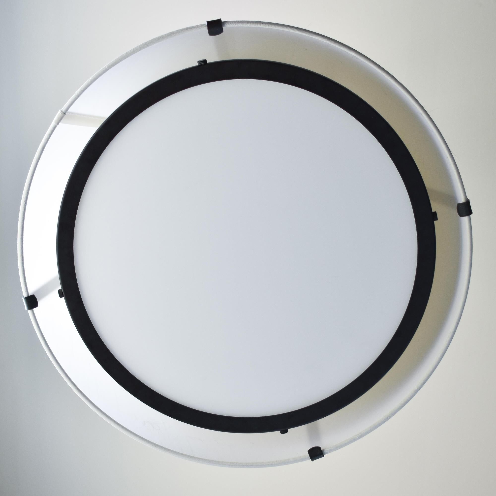 Shown in Black finish and Fabric glass and White shade