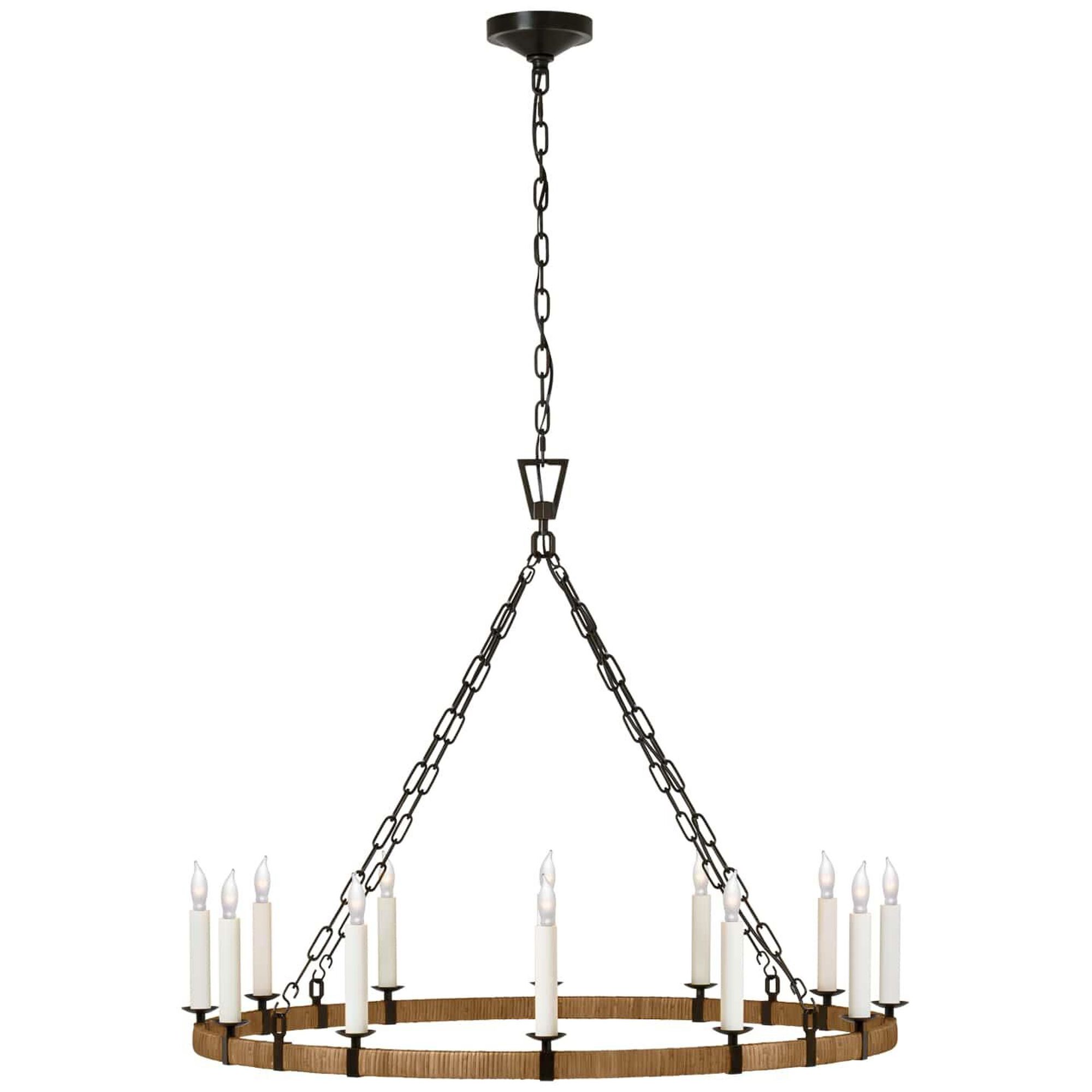 Shown in Aged Iron and Natural Rattan finish