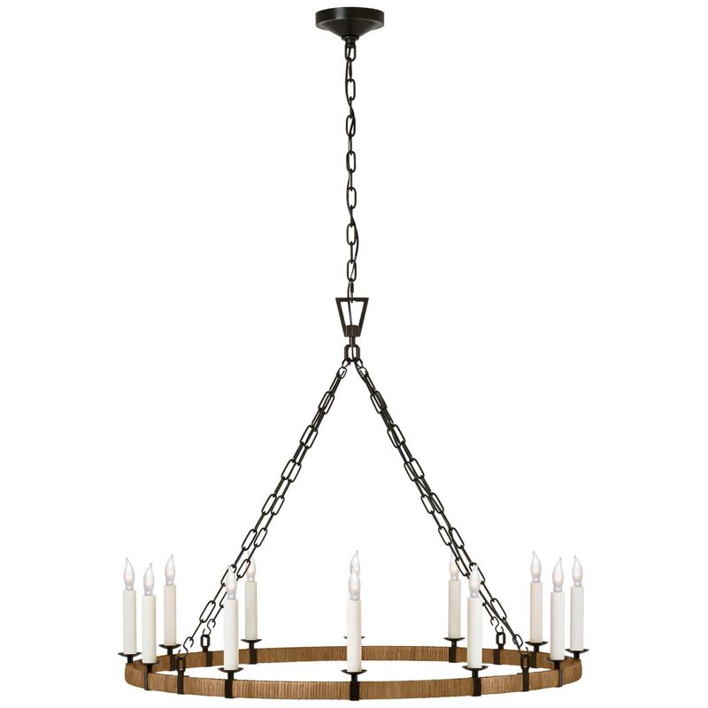 Chapman & Myers Darlana Wrapped 40 Inch 12 Light LED Chandelier by Visual Comfort Signature Collection