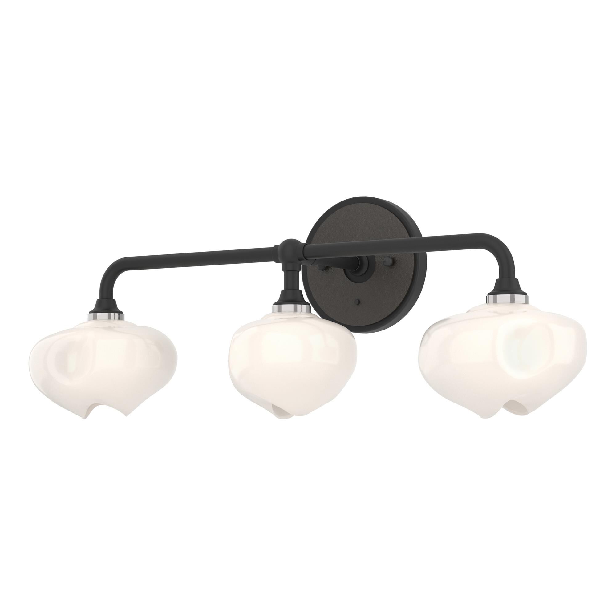 Shown in Black finish and Frosted glass and Oil Rubbed Bronze accent