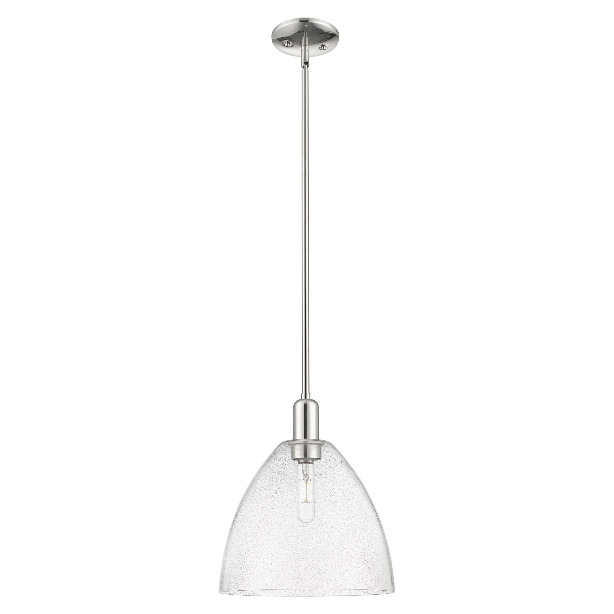 Shown in Polished Nickel finish and Seedy glass