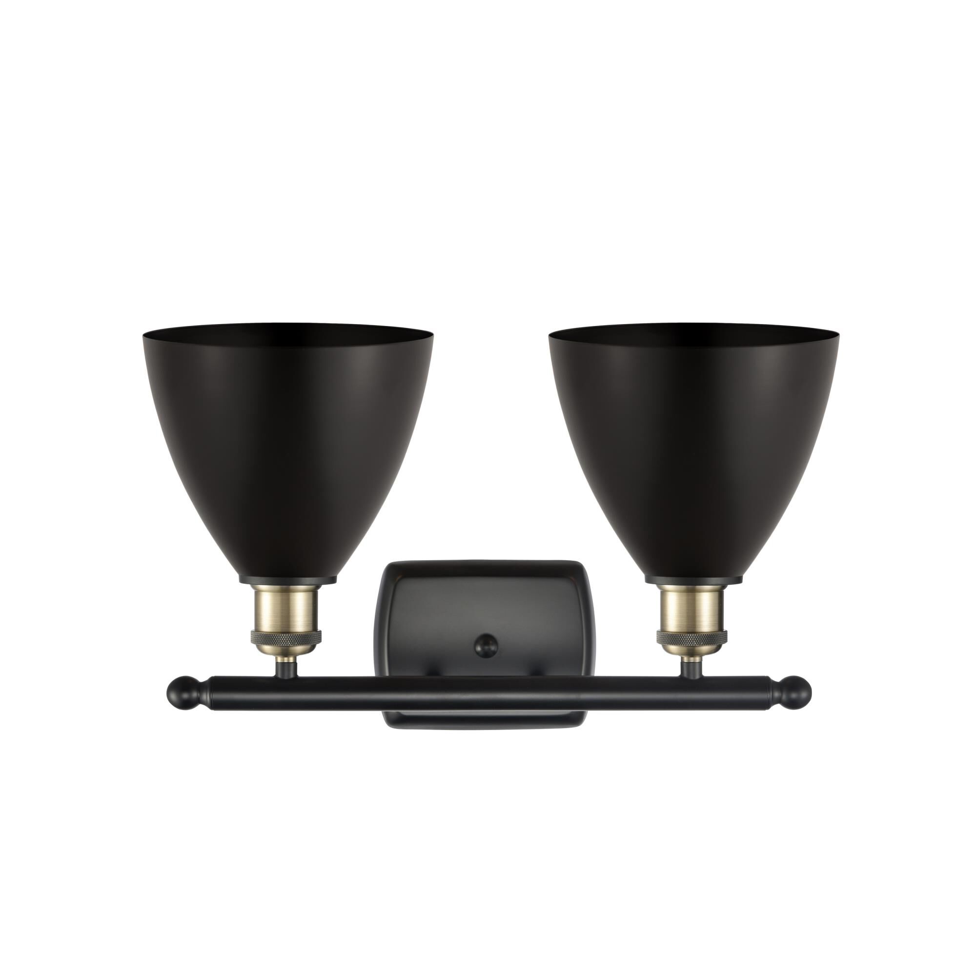 Shown in Black Antique Brass finish and Matte Black Ballston Dome shade