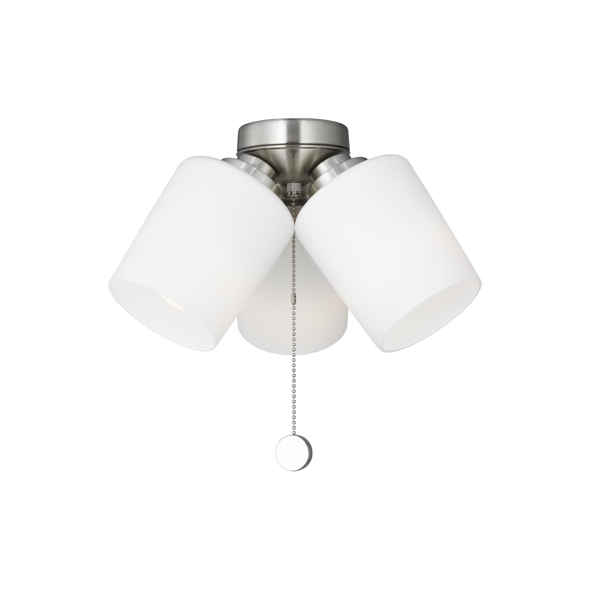 Shown in Brushed Nickel finish and Opal Etched Glass s shade