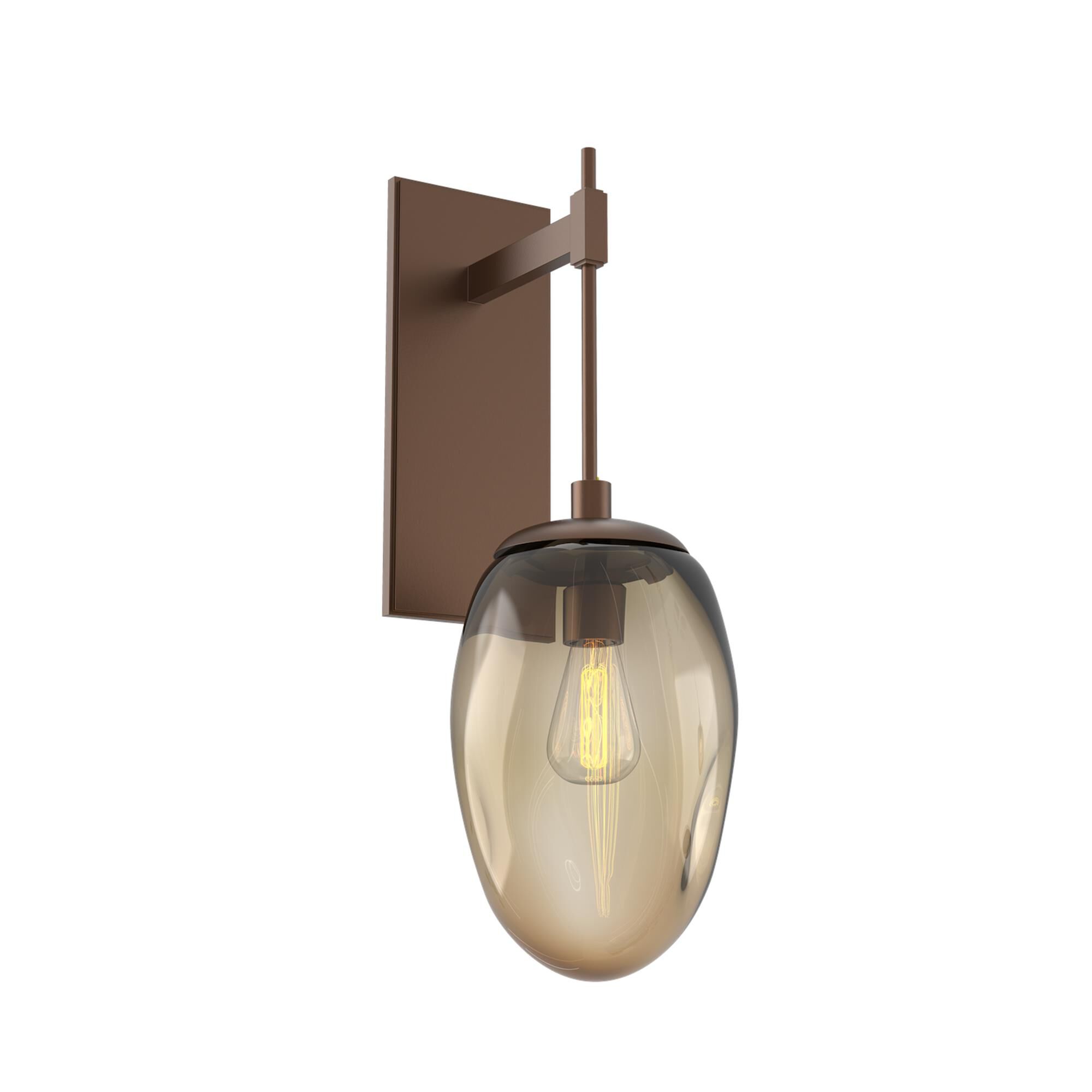 Shown in Burnished Bronze finish and Bronze Blown glass