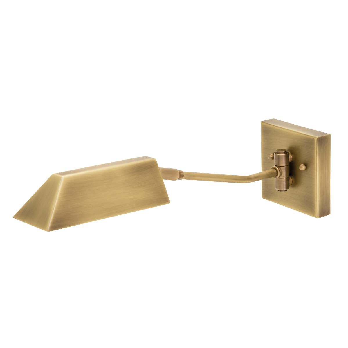 Shown in Antique Brass finish and Metal shade