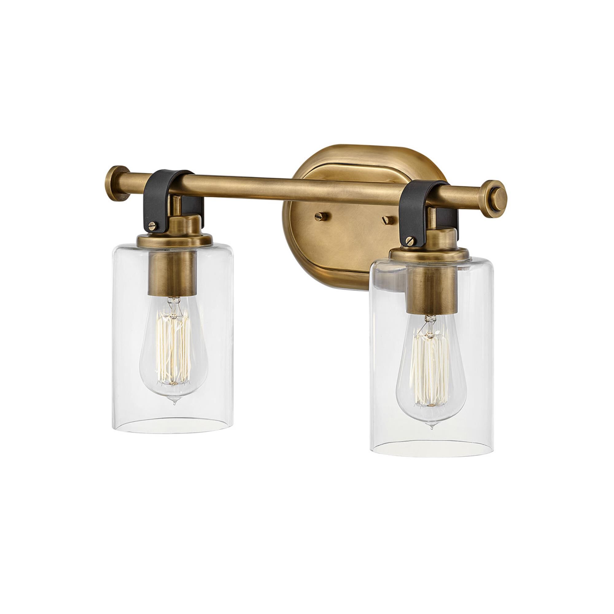 Shown in Heritage Brass finish and Clear glass