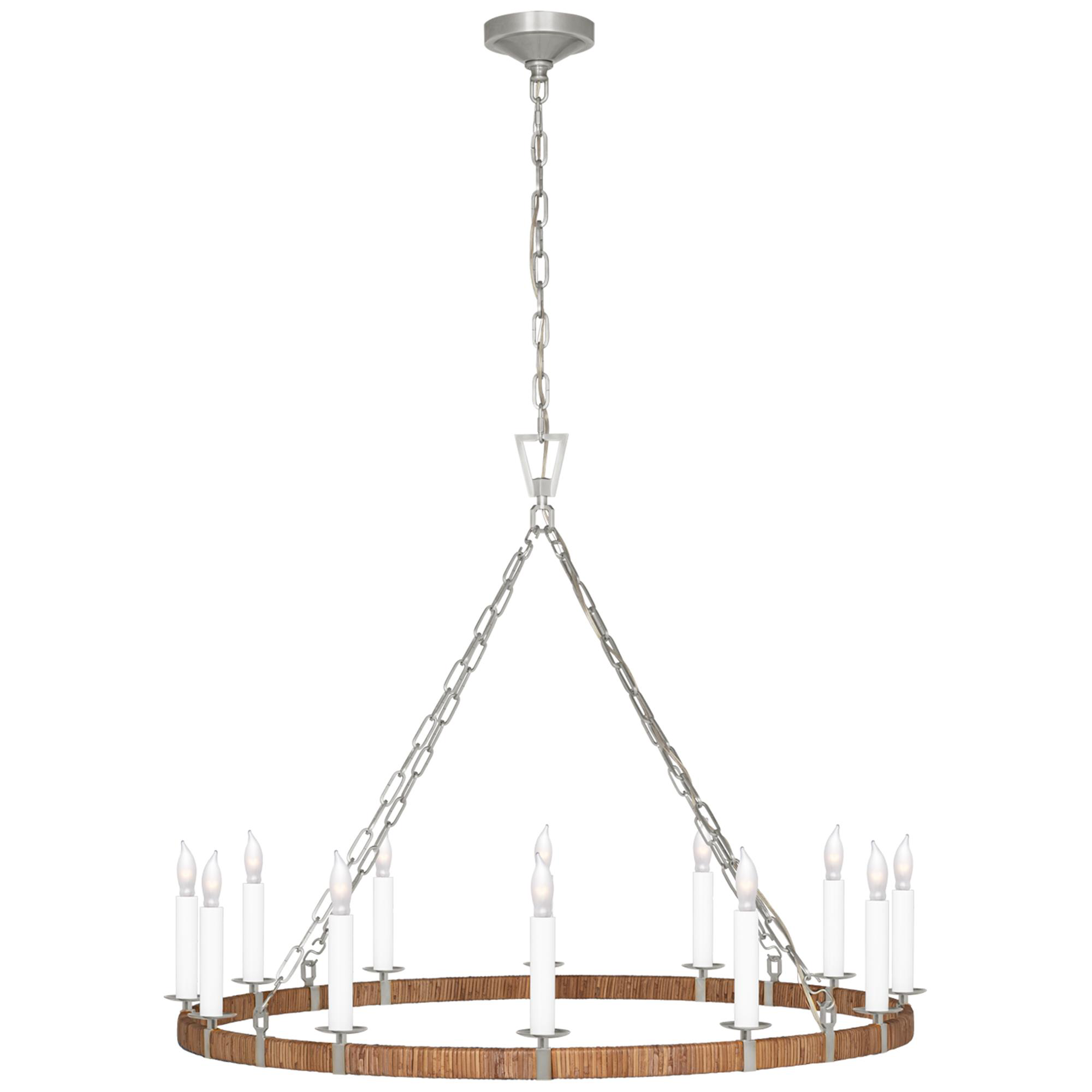 Shown in Polished Nickel and Natural Rattan finish