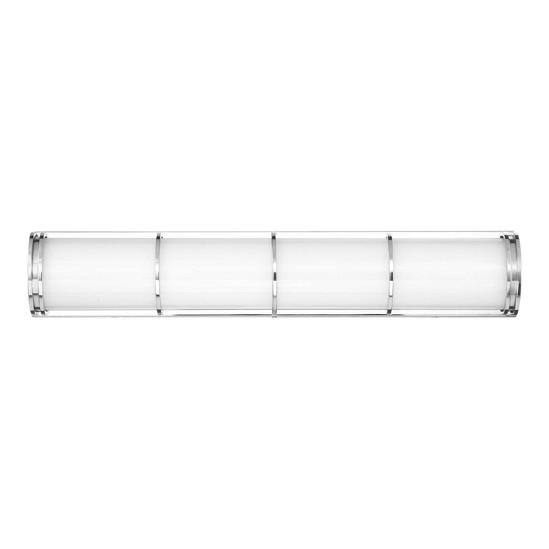 Shown in Chrome finish and White Etched glass