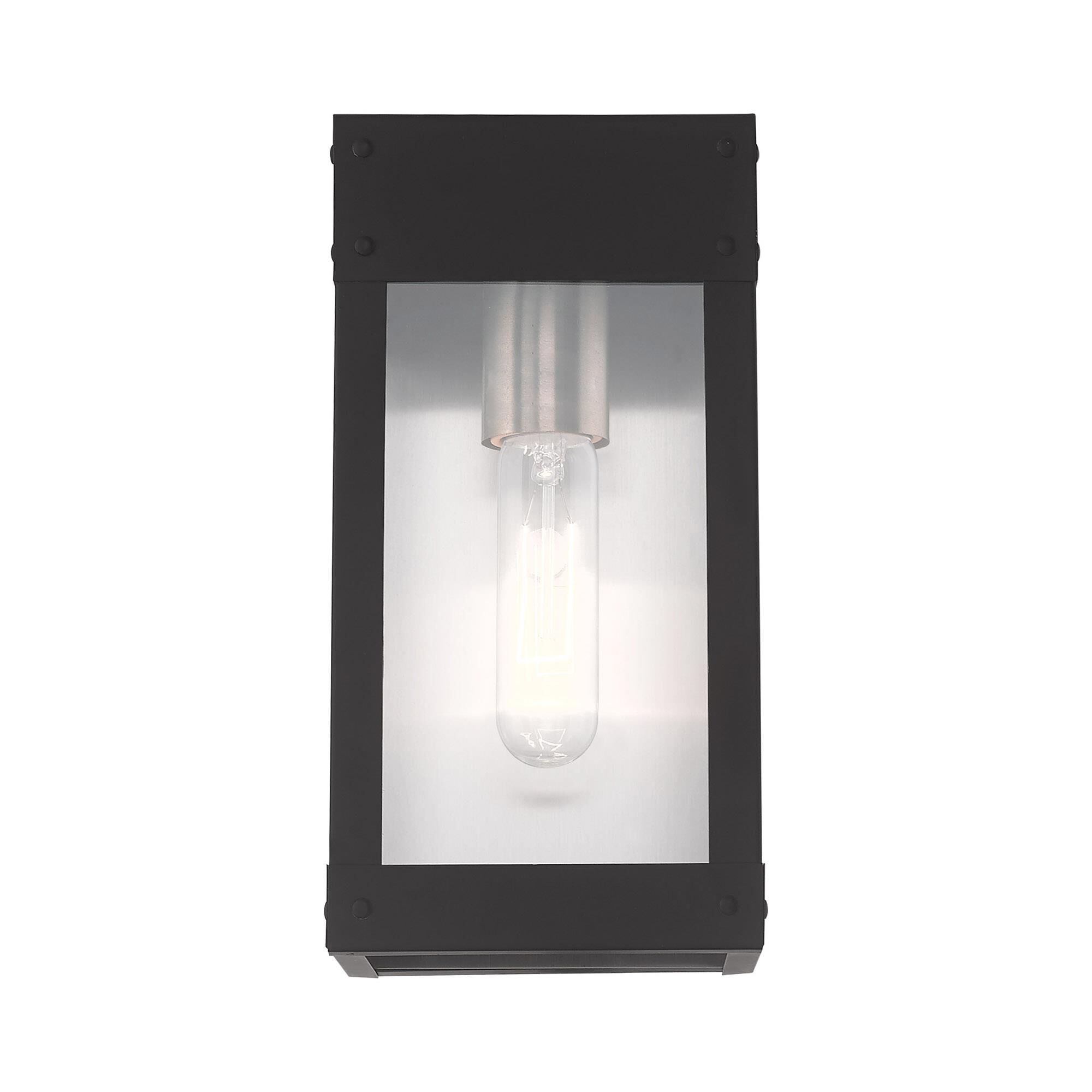 Shown in Black finish and Clear glass