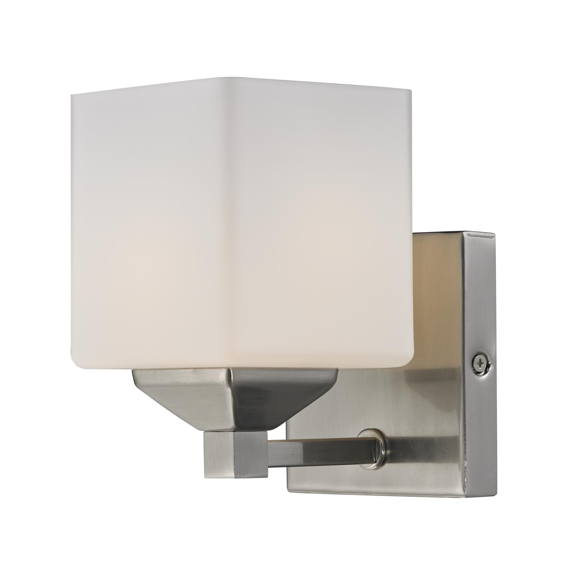 Shown in Brushed Nickel finish and Glass shade
