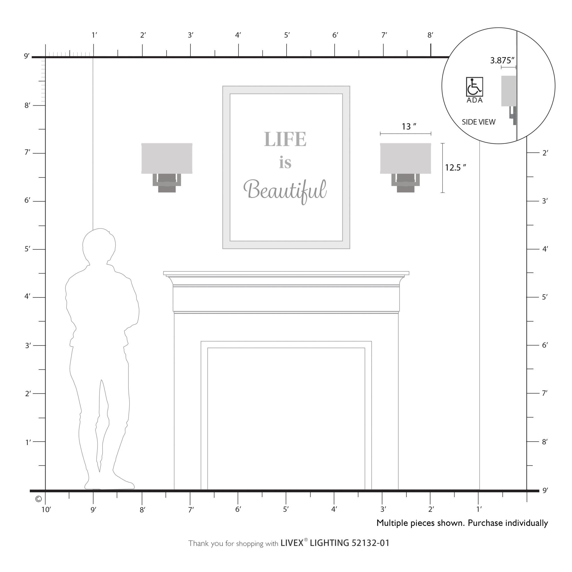 Monroe 13 Inch Wall Sconce by Livex Lighting