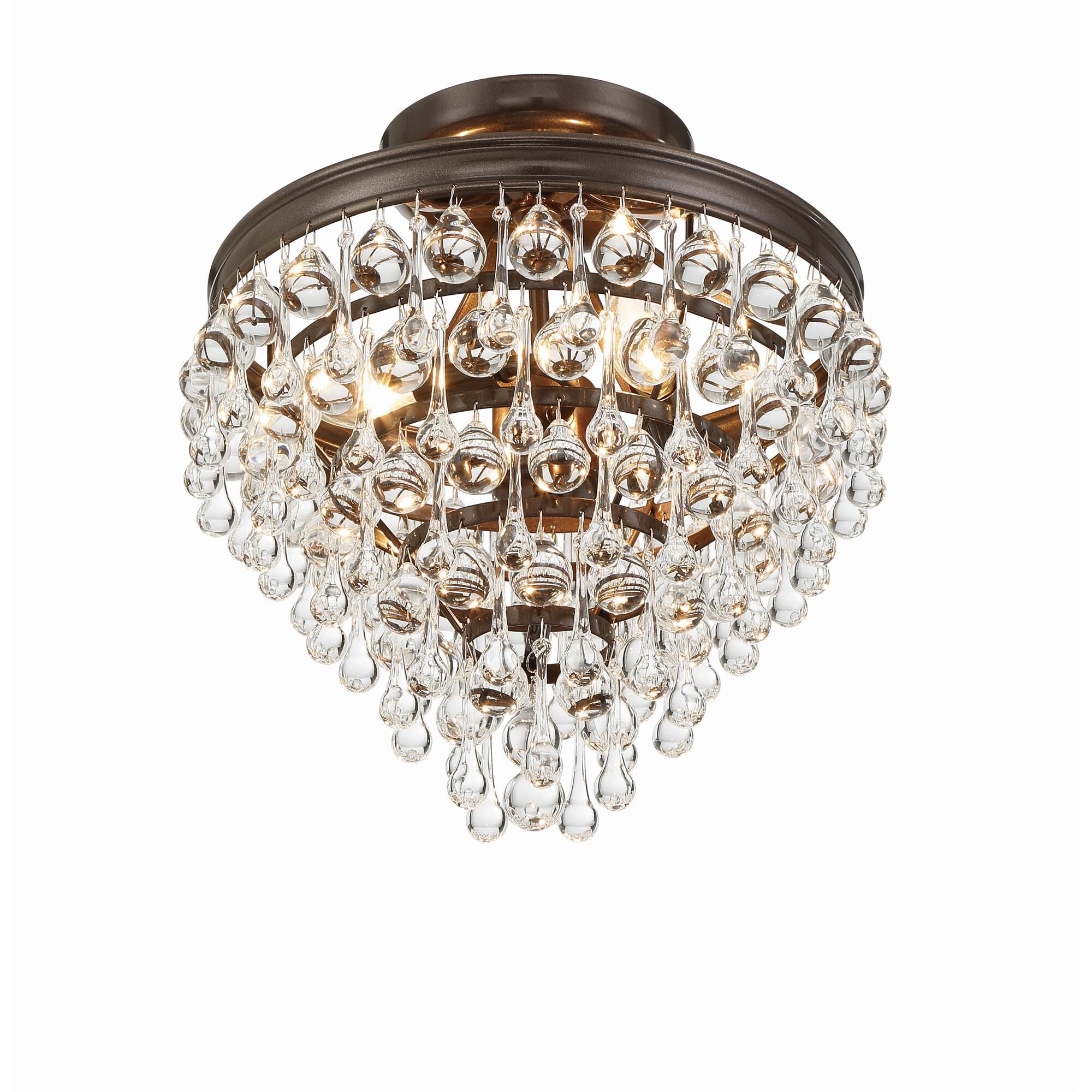 Shown in Vibrant Bronze finish and Clear Glass Drops crystal