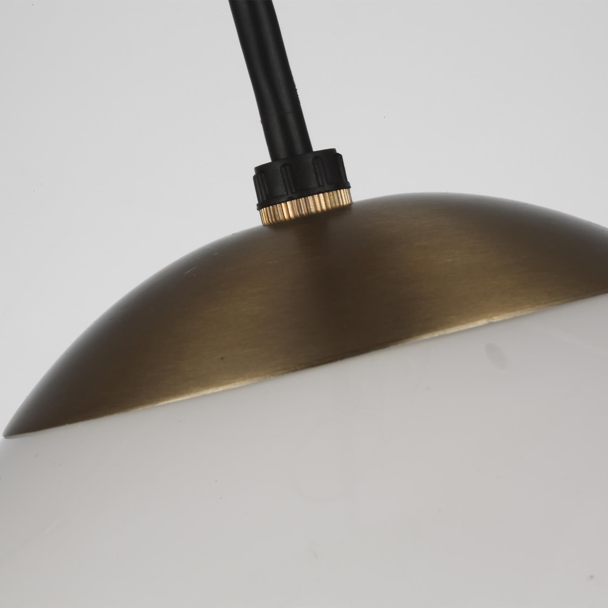 Shown in Satin Bronze finish and Smooth White glass