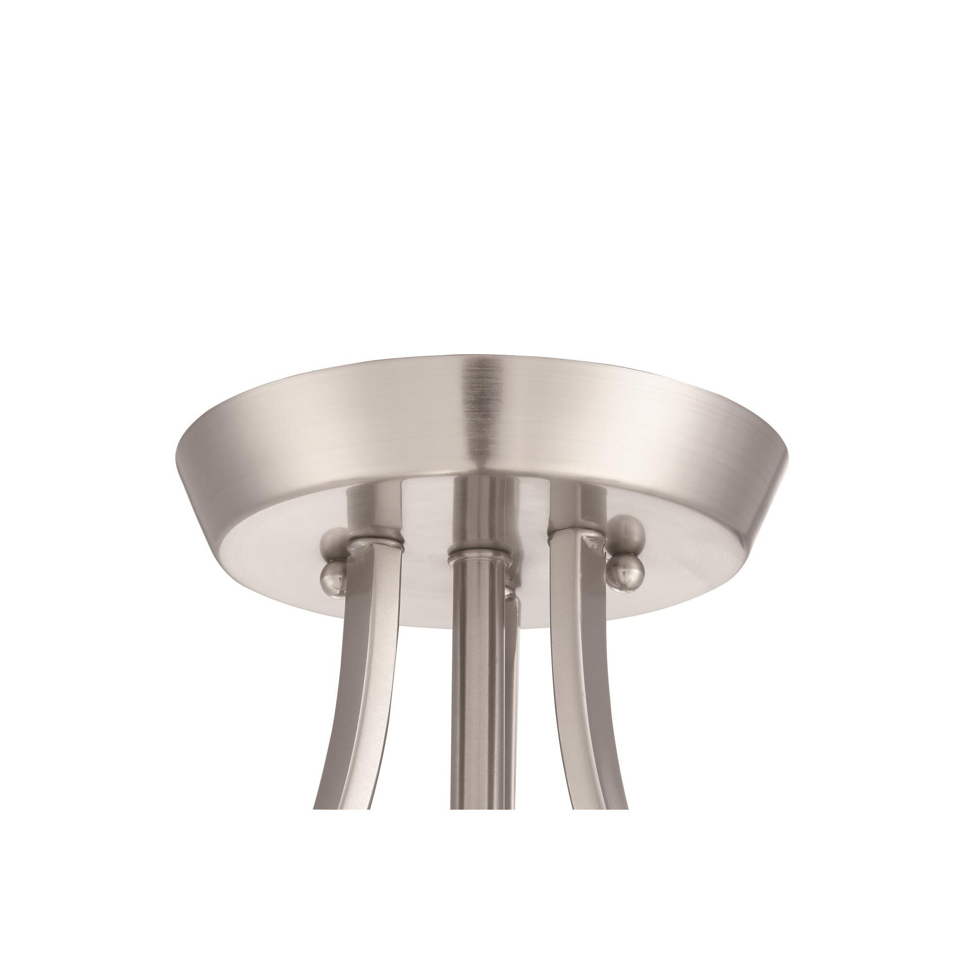 Shown in Brushed Polished Nickel finish and Clear Seeded glass and Glass shade