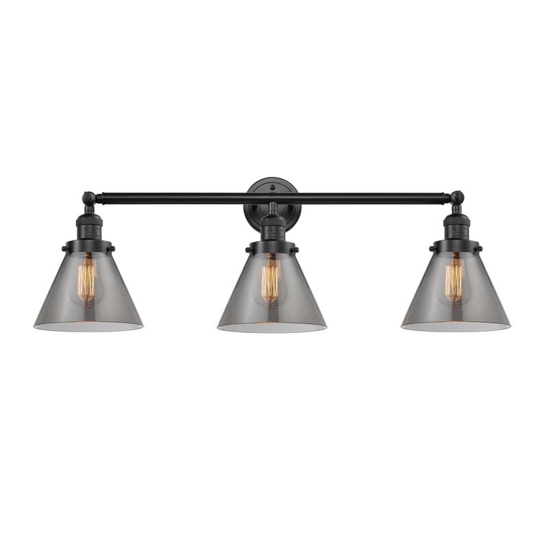 Bruno Marashlian Large Cone 32 Inch 3 Light Bath Vanity Light by Innovations Lighting