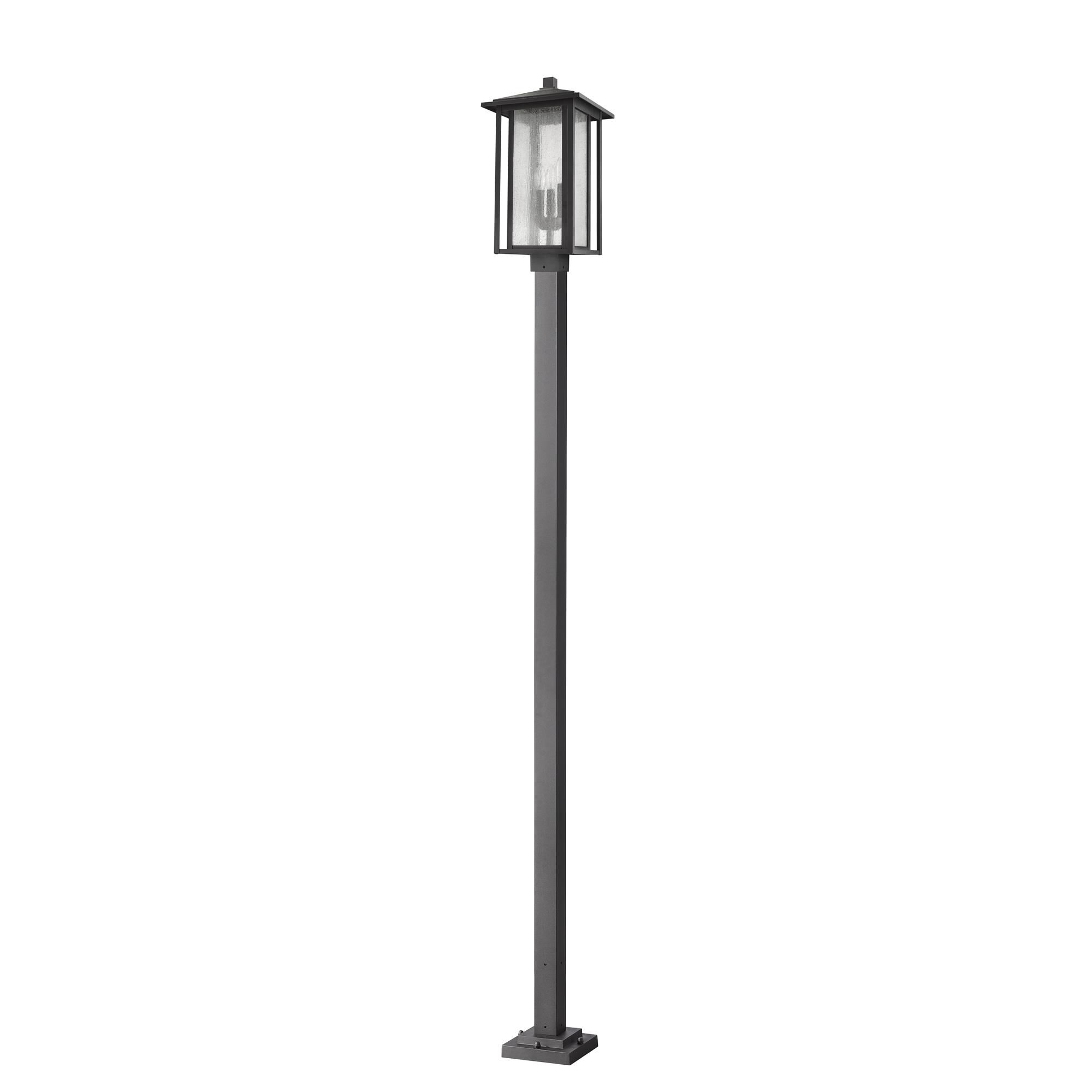 Shown in Black finish and Glass shade