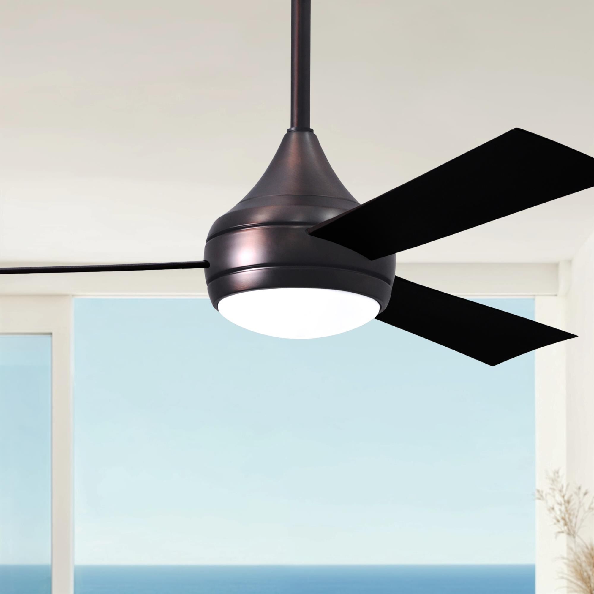 Donaire Outdoor Coastal Wet Rated 52 Inch Ceiling Fan with Light Kit by Matthews Fan Company