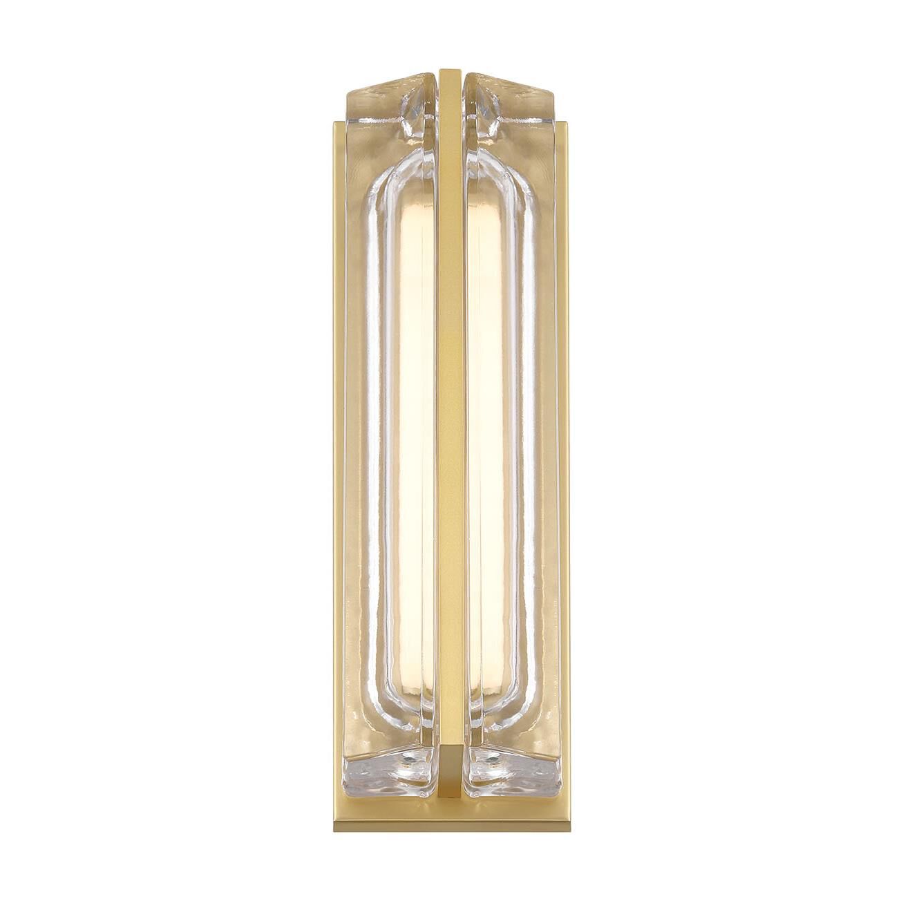 Shown in Gold finish and Clear glass