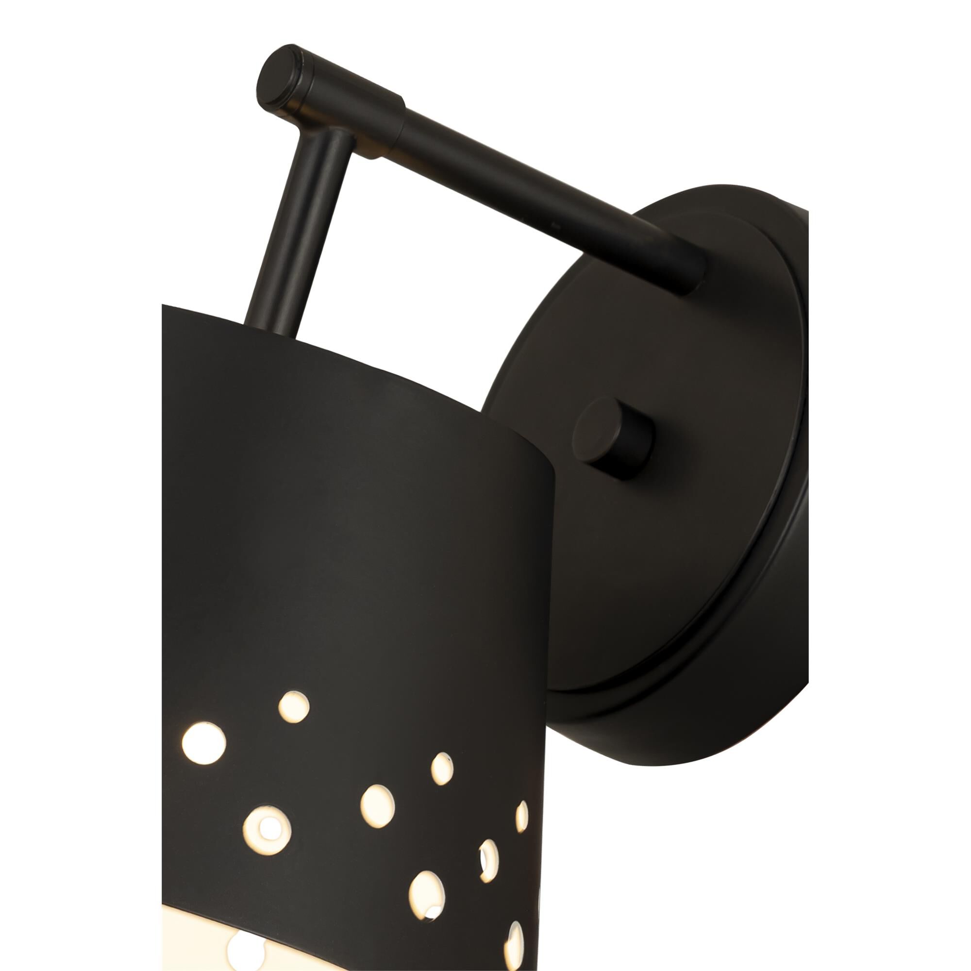 Shown in Matte Black finish and Iron glass and Iron shade