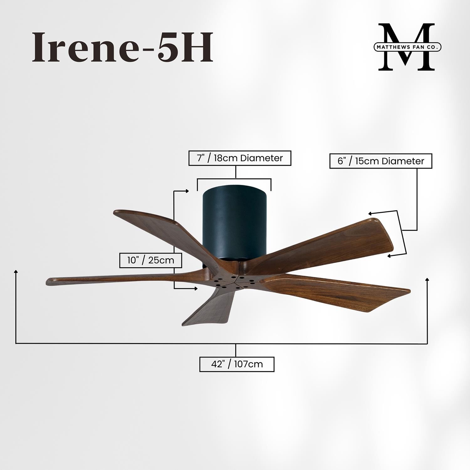 Irene 42 Inch Flush Mount Fan by Matthews Fan Company