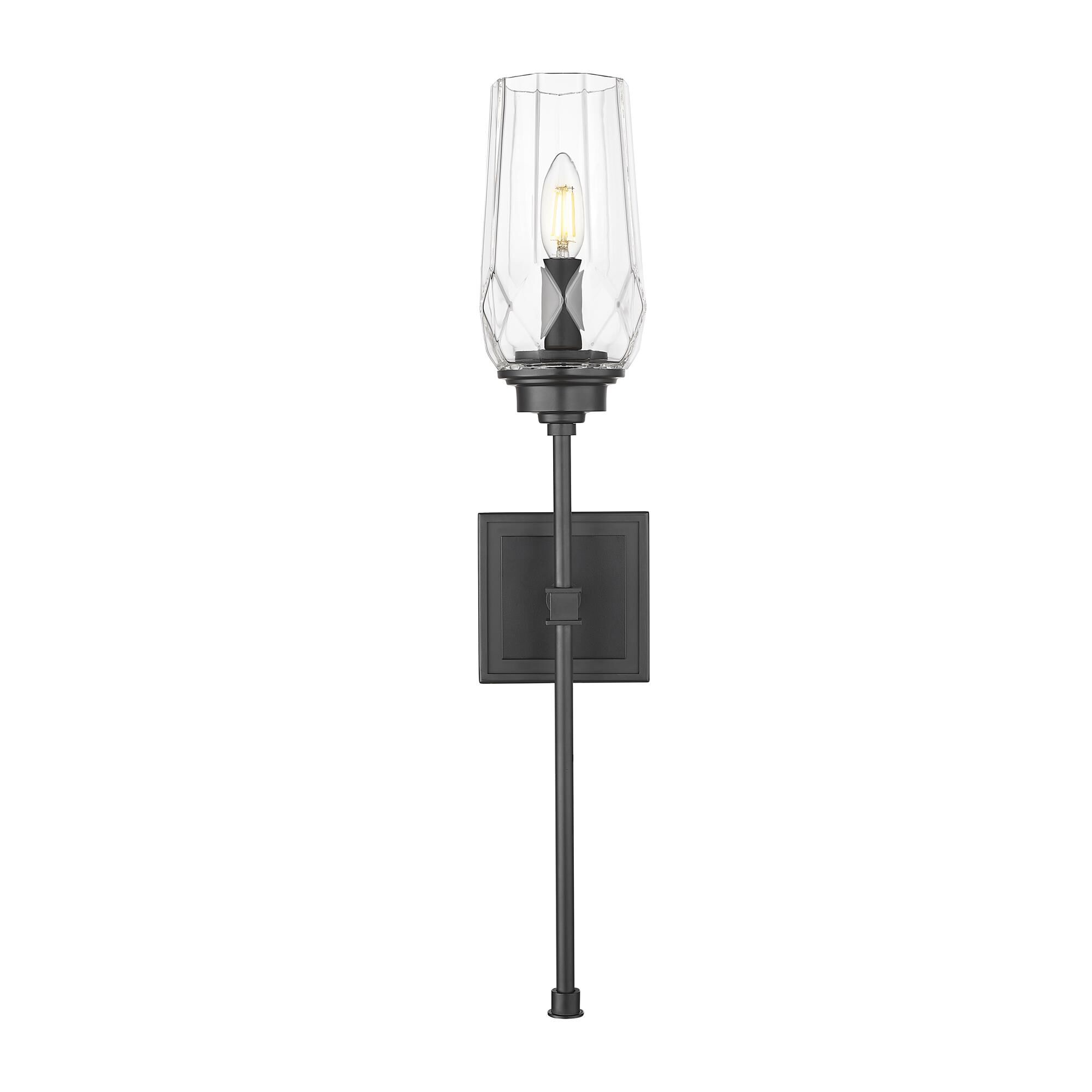 Shown in Matte Black finish and Clear glass
