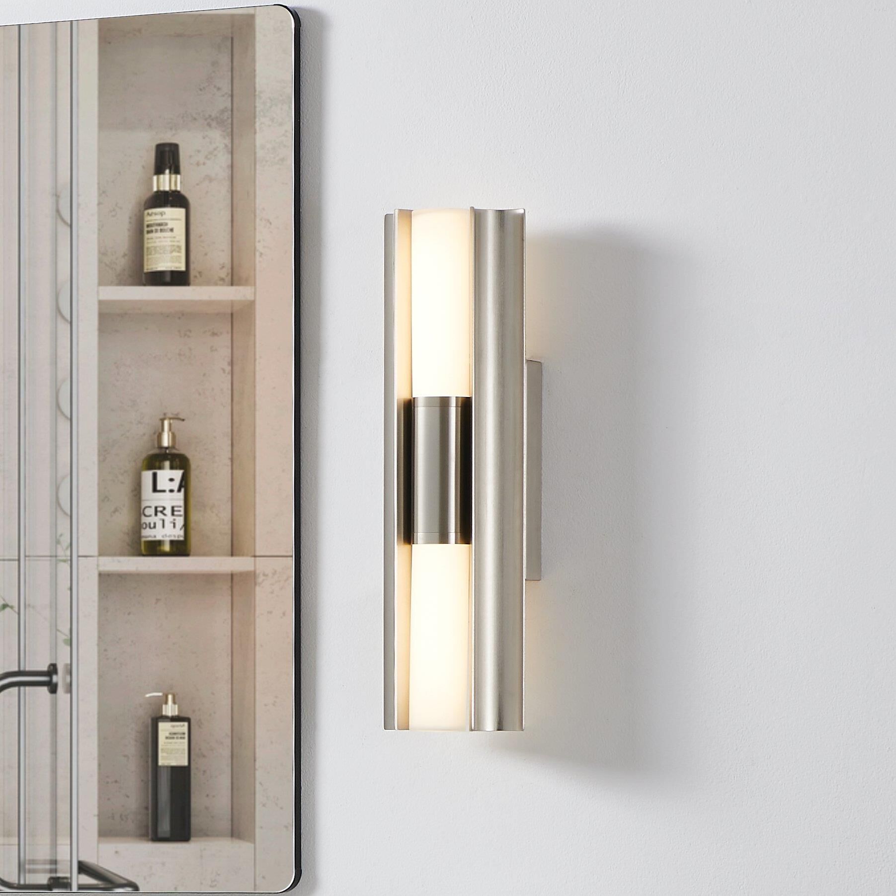 Shown in Brushed Nickel finish and Etched Opal glass