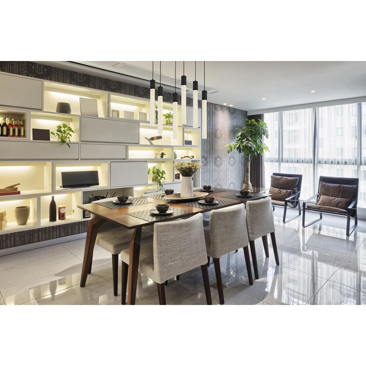 Weston 32 Inch 6 Light LED Linear Suspension Light by Elegant Lighting