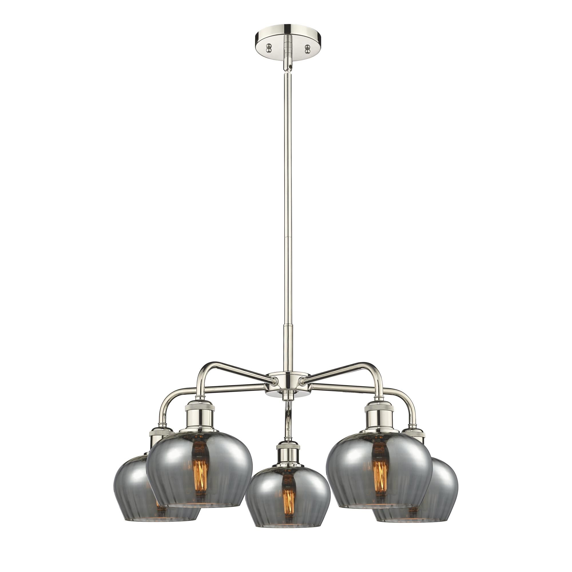 Shown in Polished Nickel finish and Plated Smoke glass