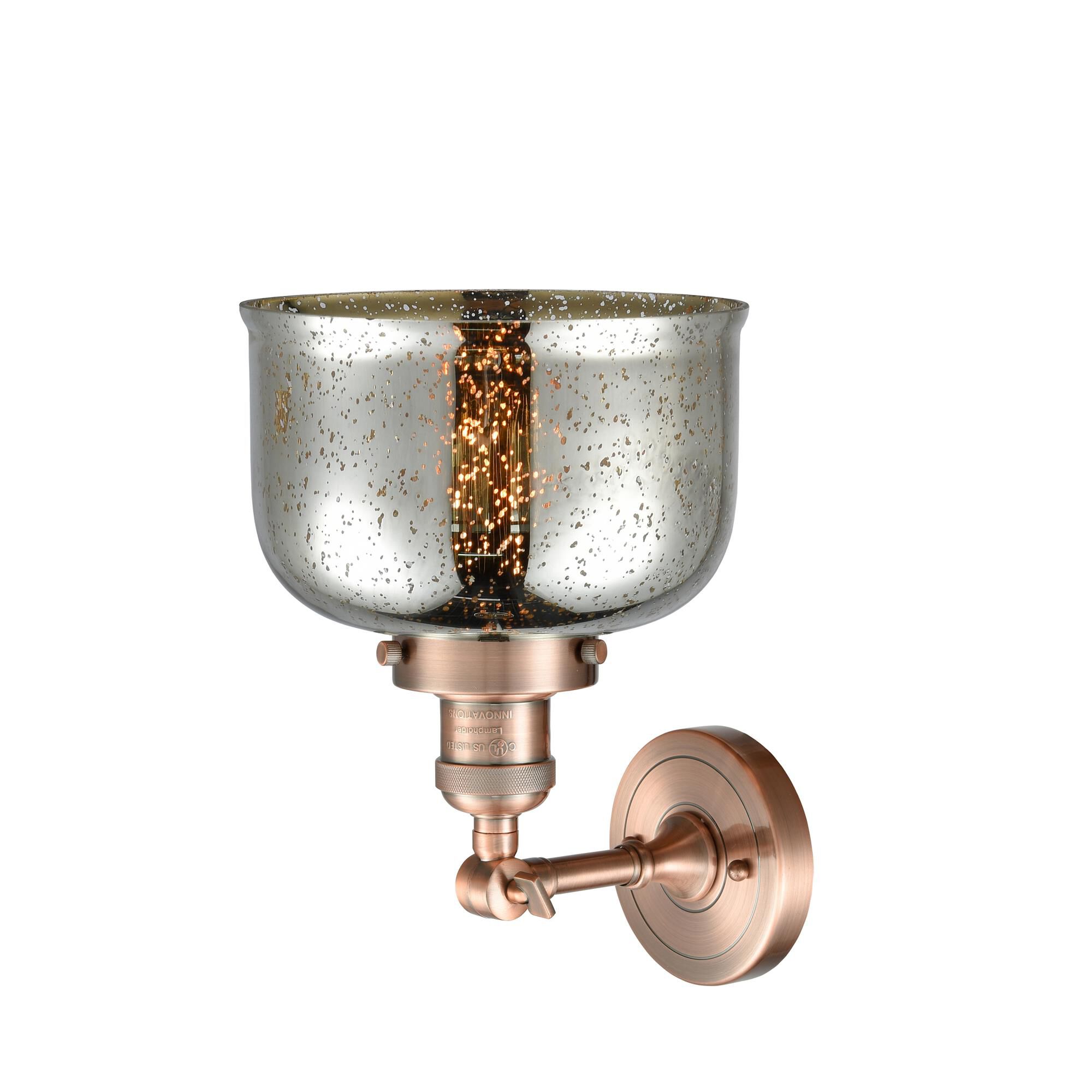 Shown in Antique Copper finish and Silver Mercury glass