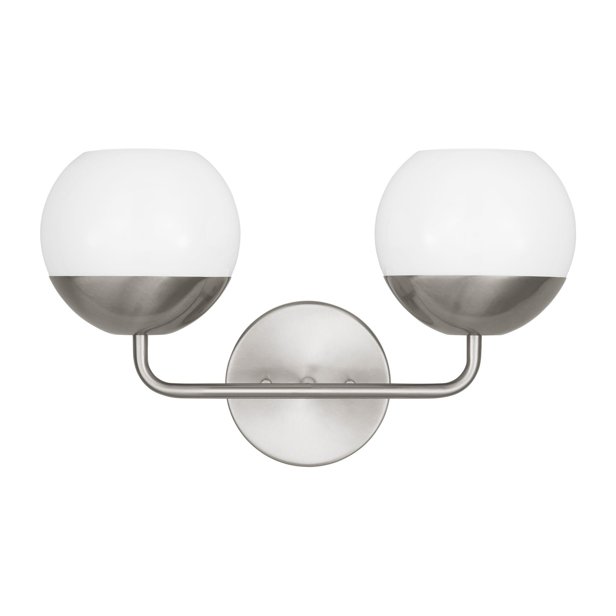 Shown in Brushed Nickel Silver finish and Milk glass and Milk Glass s shade