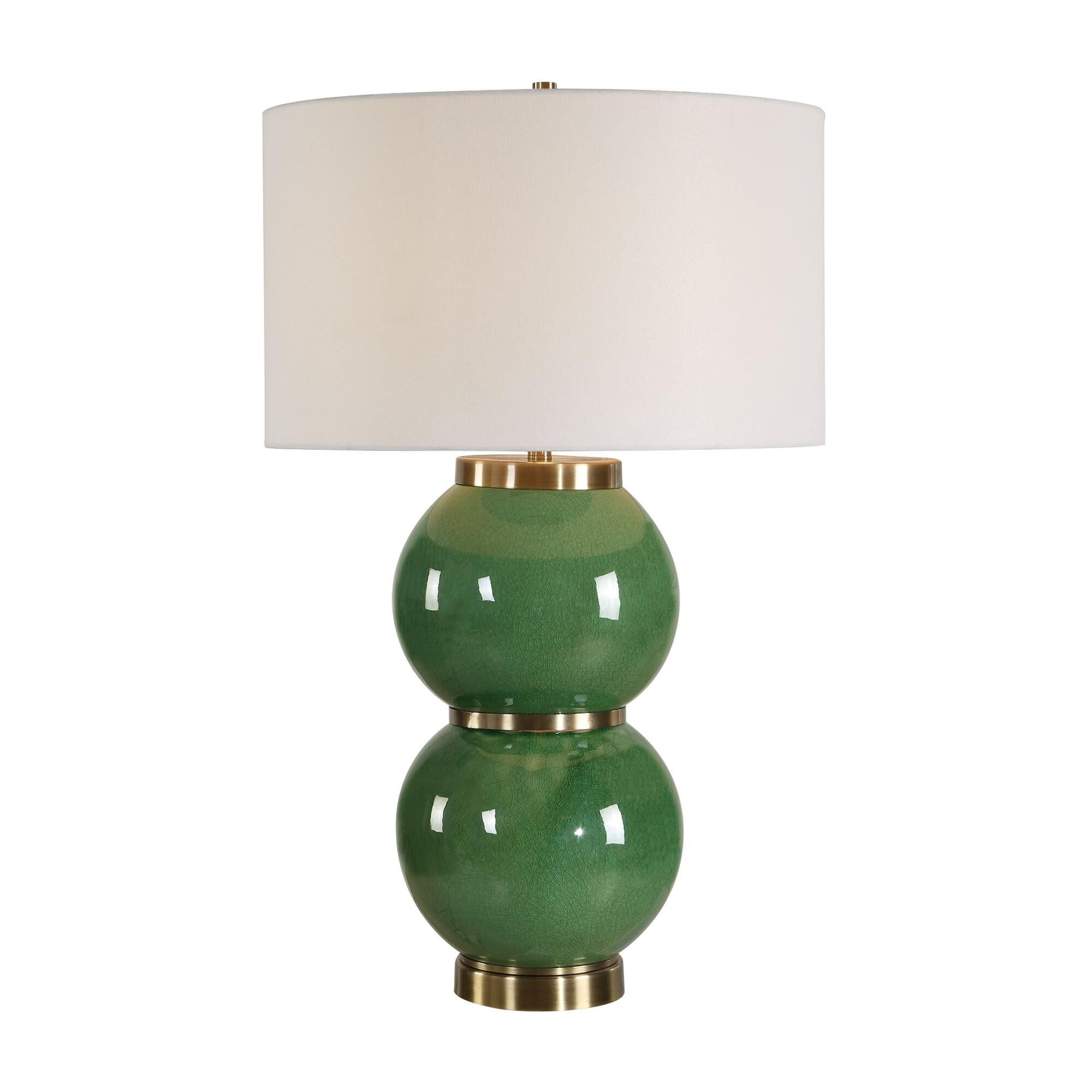 Shown in Green finish and Round Hardback shade