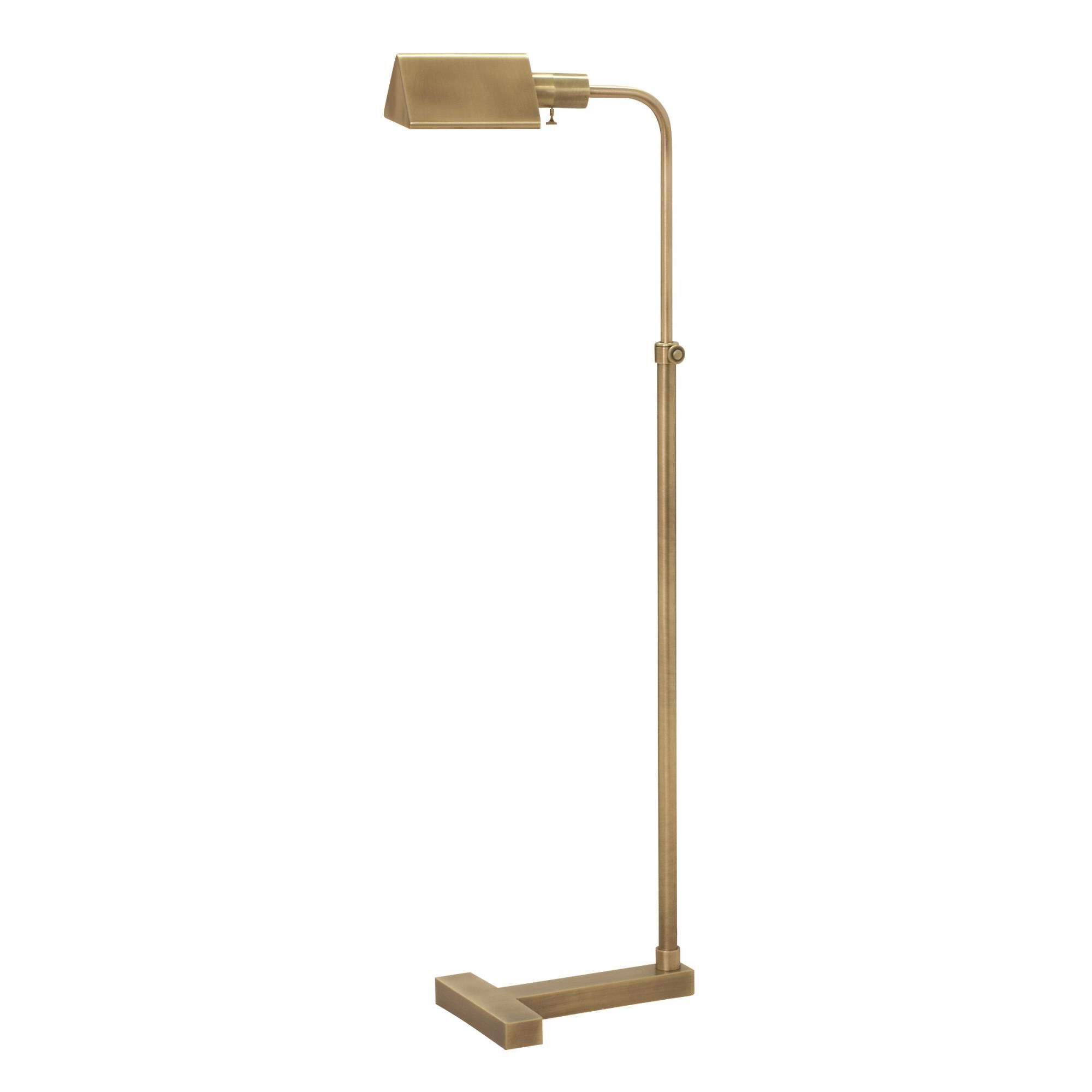 Shown in Antique Brass finish and Metal shade