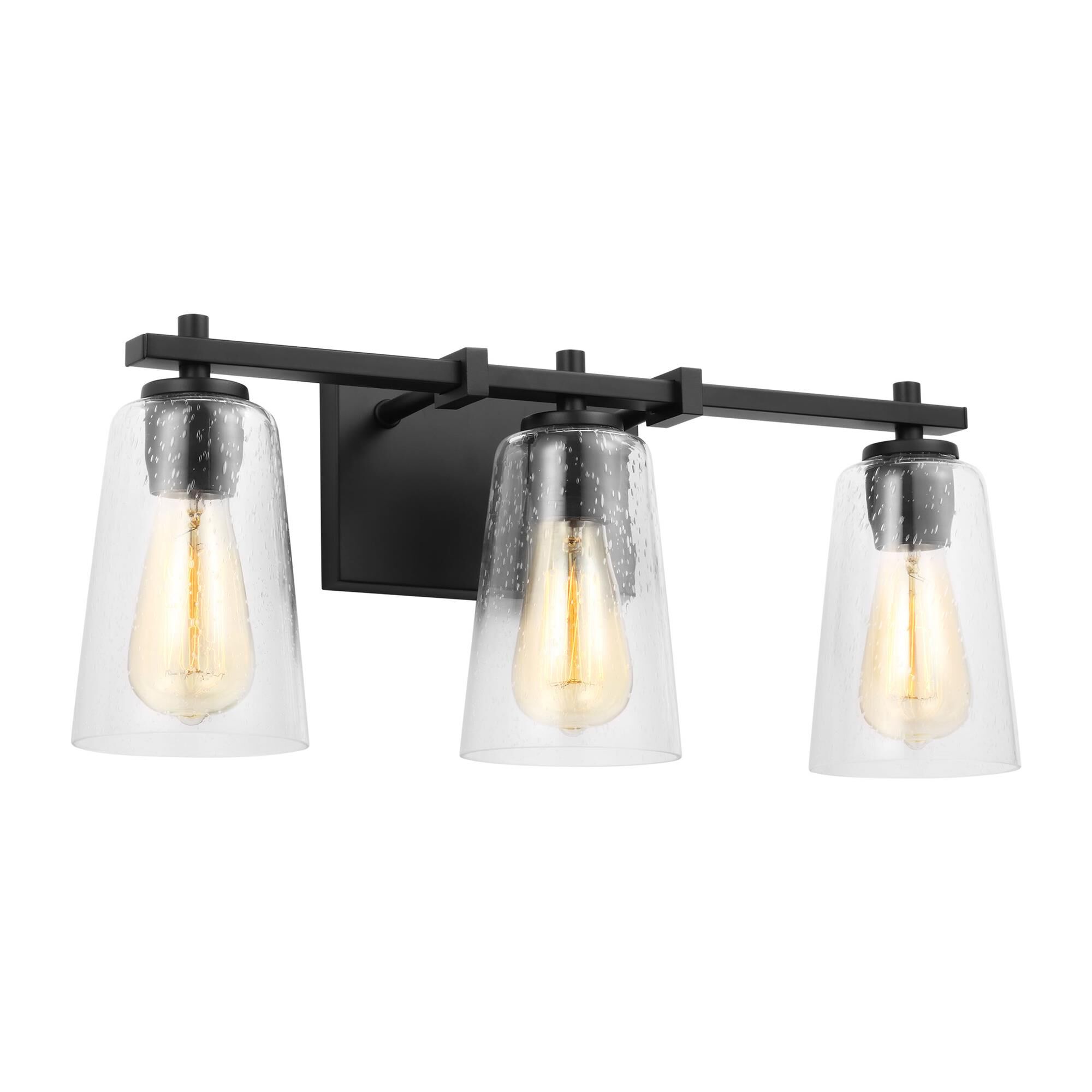 Shown in Midnight Black finish and Clear Seeded glass