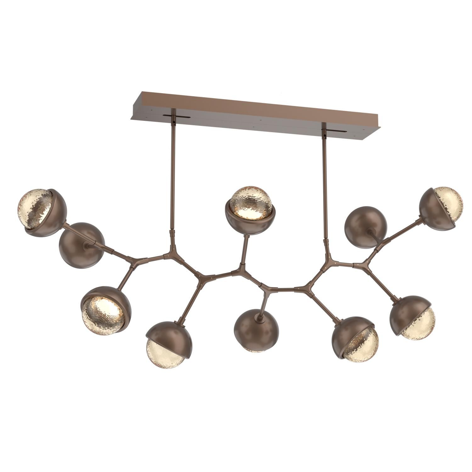 Shown in Burnished Bronze finish and Amber glass and Metal Shade Matching Finish accent