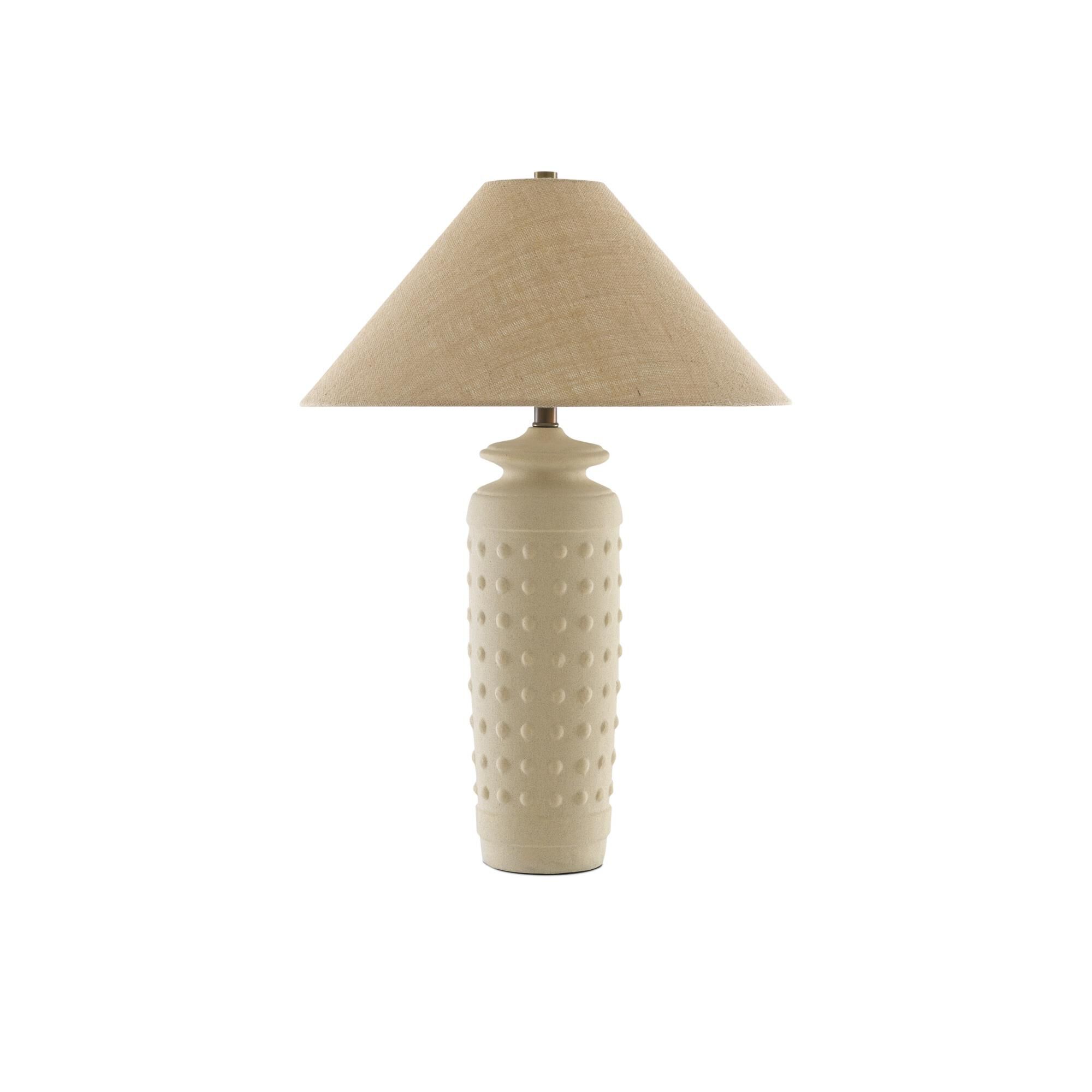 Shown in Sand - Brass finish and Natural Burlap shade