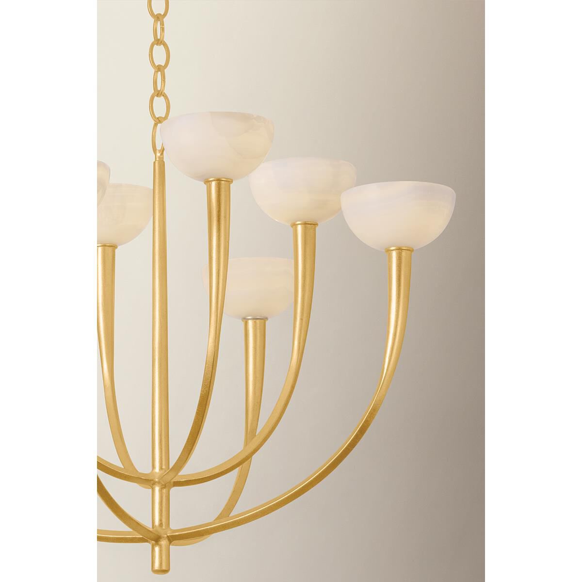 Shown in Vintage Gold Leaf finish and Onyx Natural Stone shade