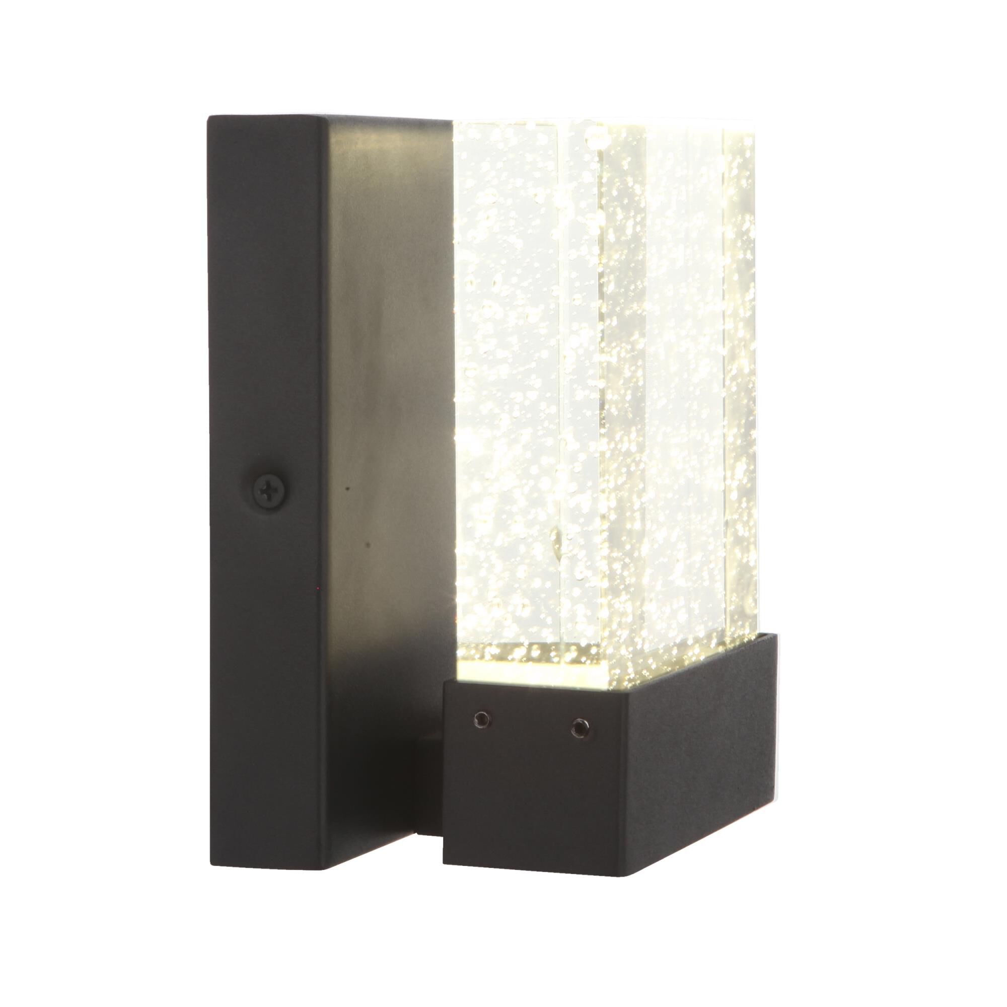 Shown in Textured Matte Black finish and Clear Seeded glass