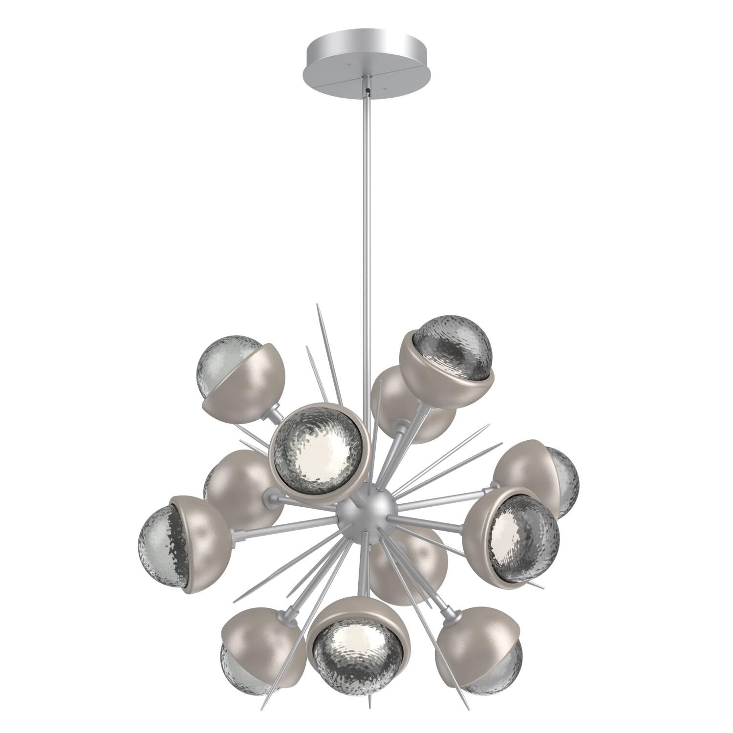 Shown in Classic Silver finish and Smoke glass and Beige Silver accent