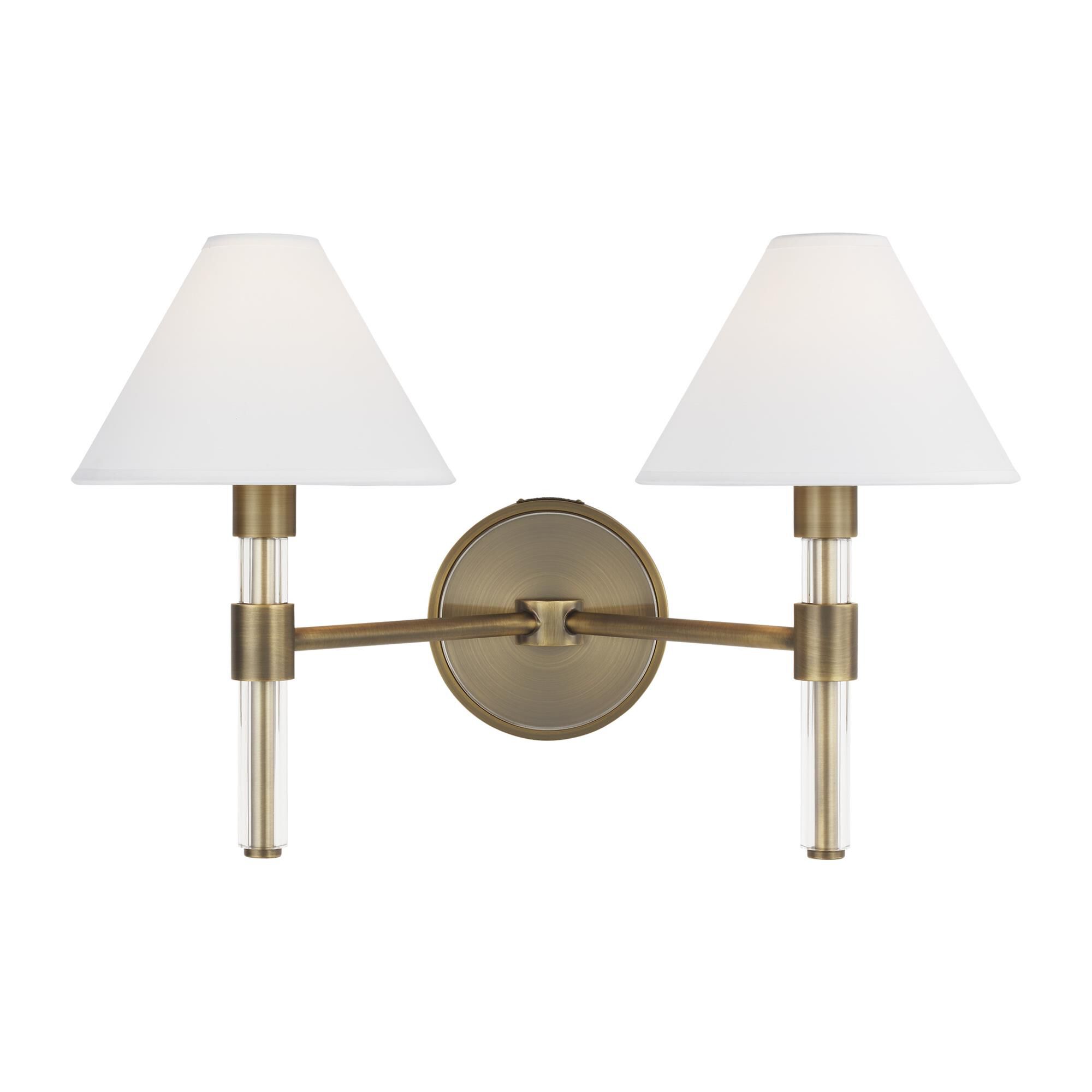 Shown in Time Worn Brass finish and White Paper shade
