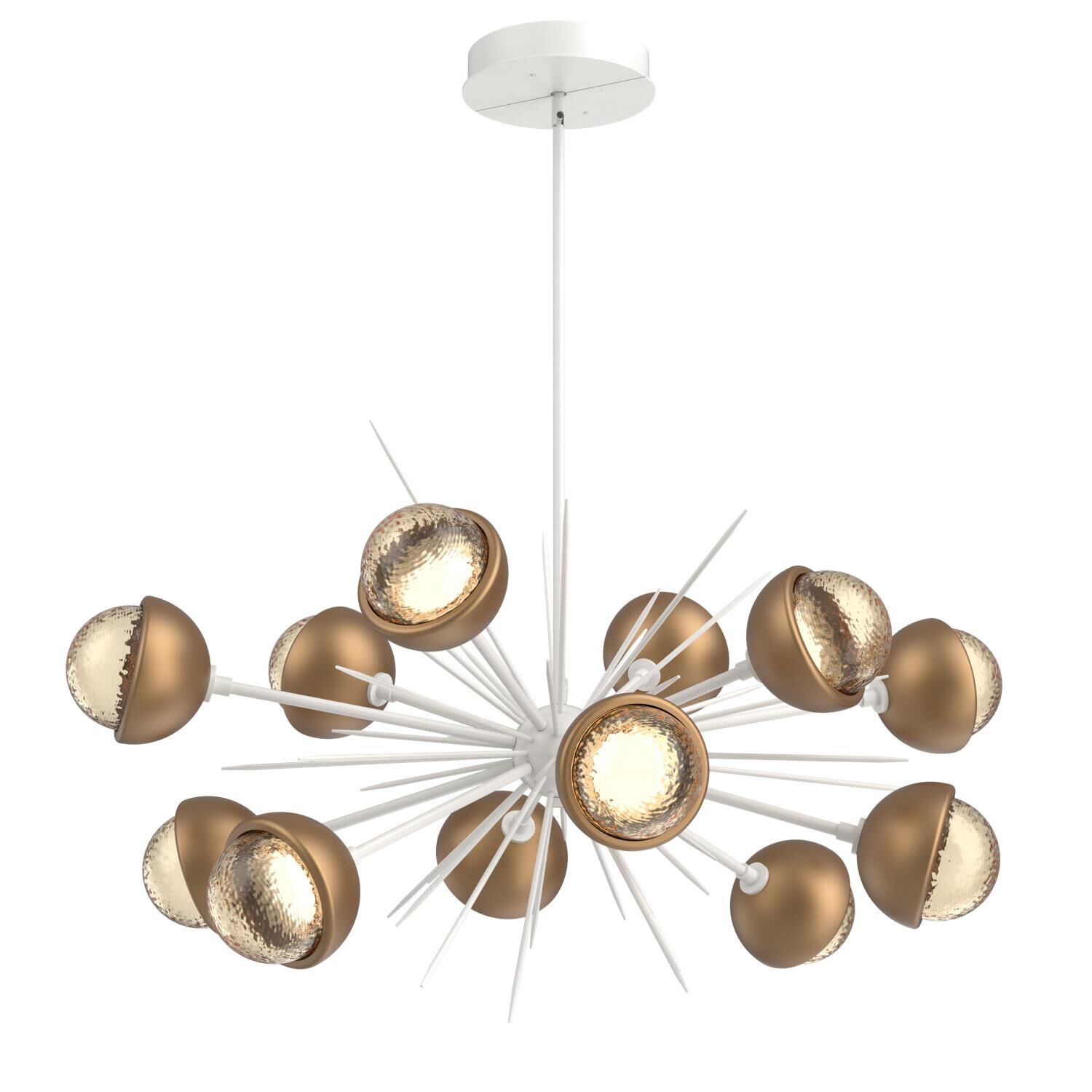 Shown in Salt White finish and Amber glass and Novel Brass accent