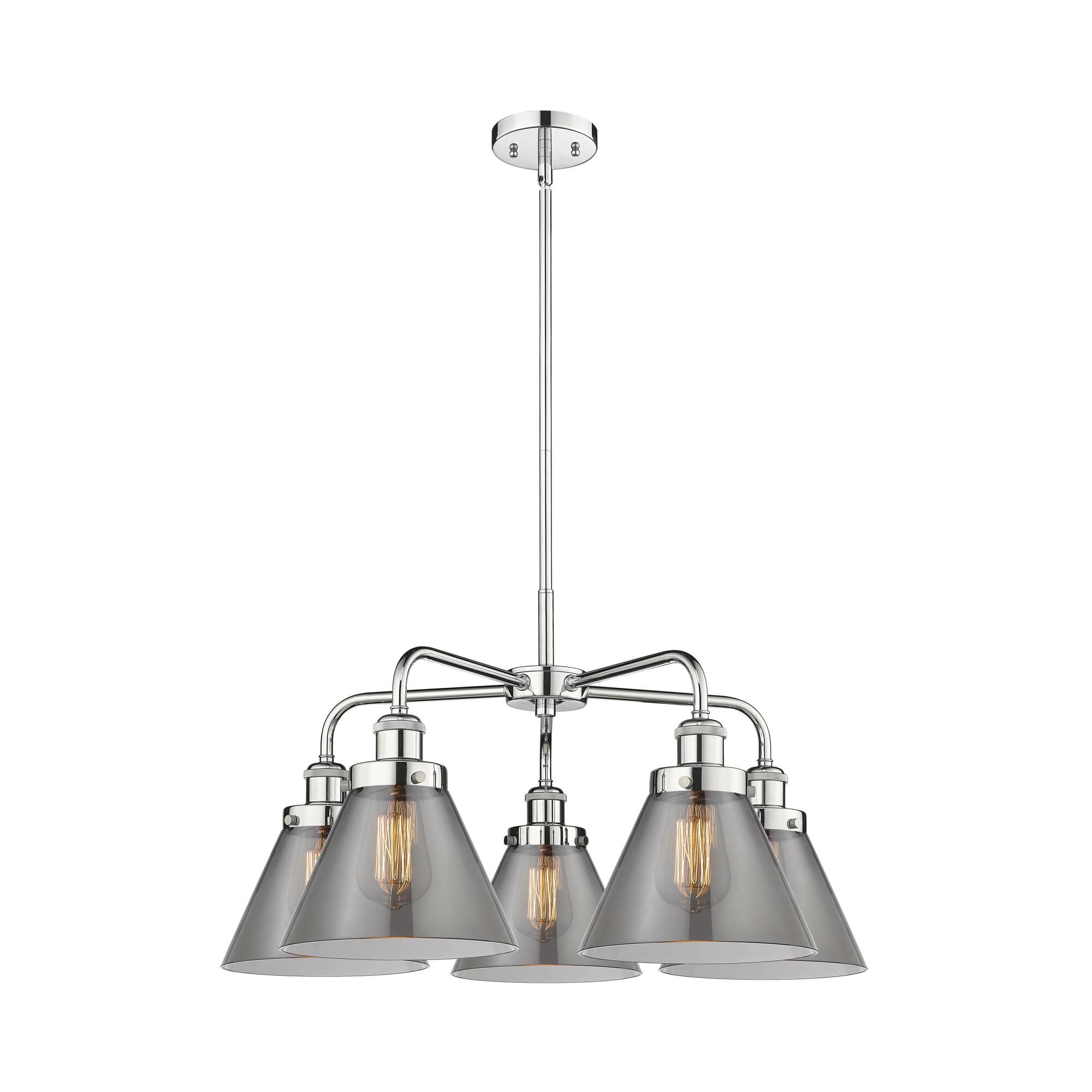 Shown in Polished Chrome finish and Plated Smoke glass